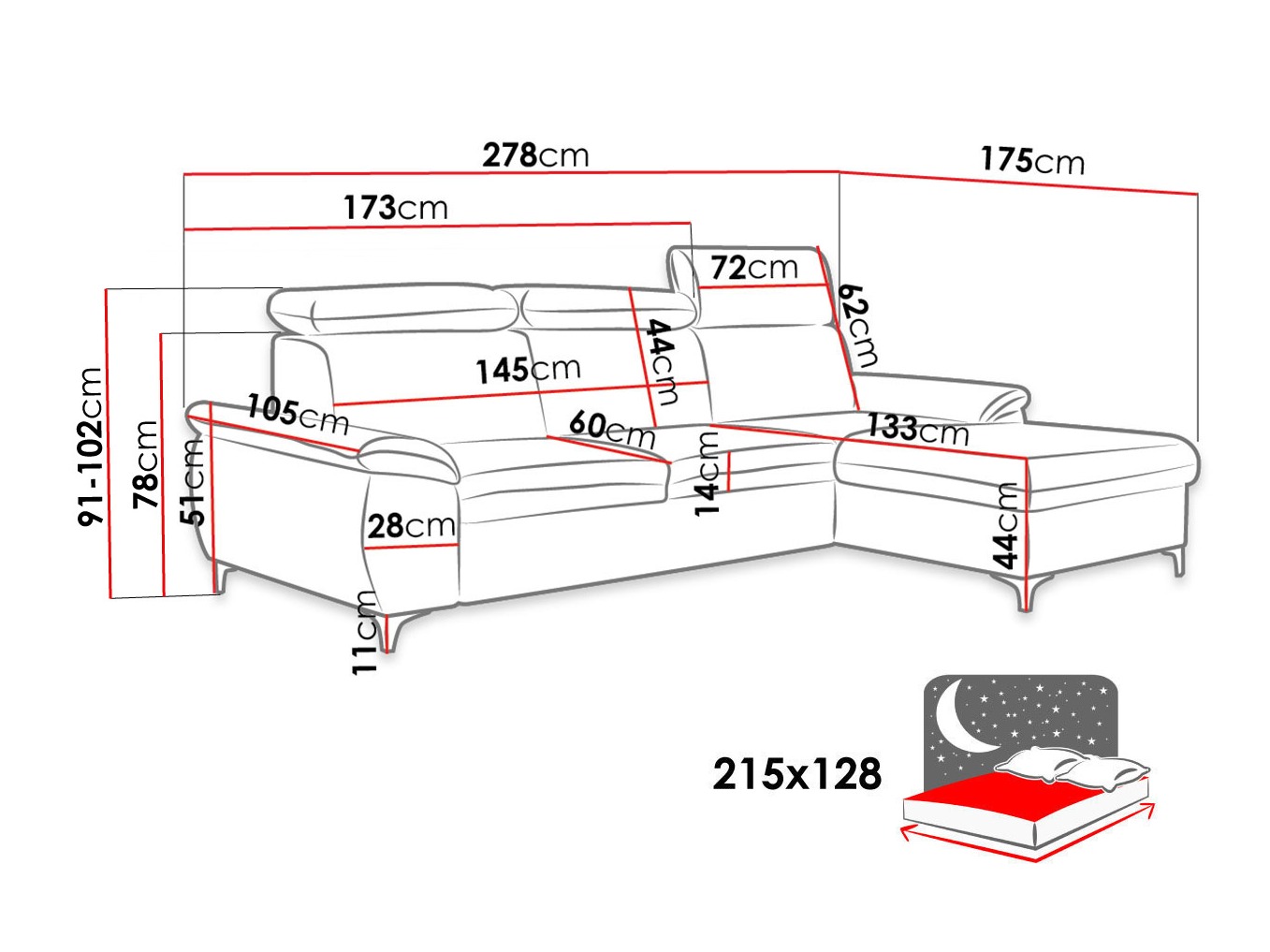 Corner sofa Temple 117