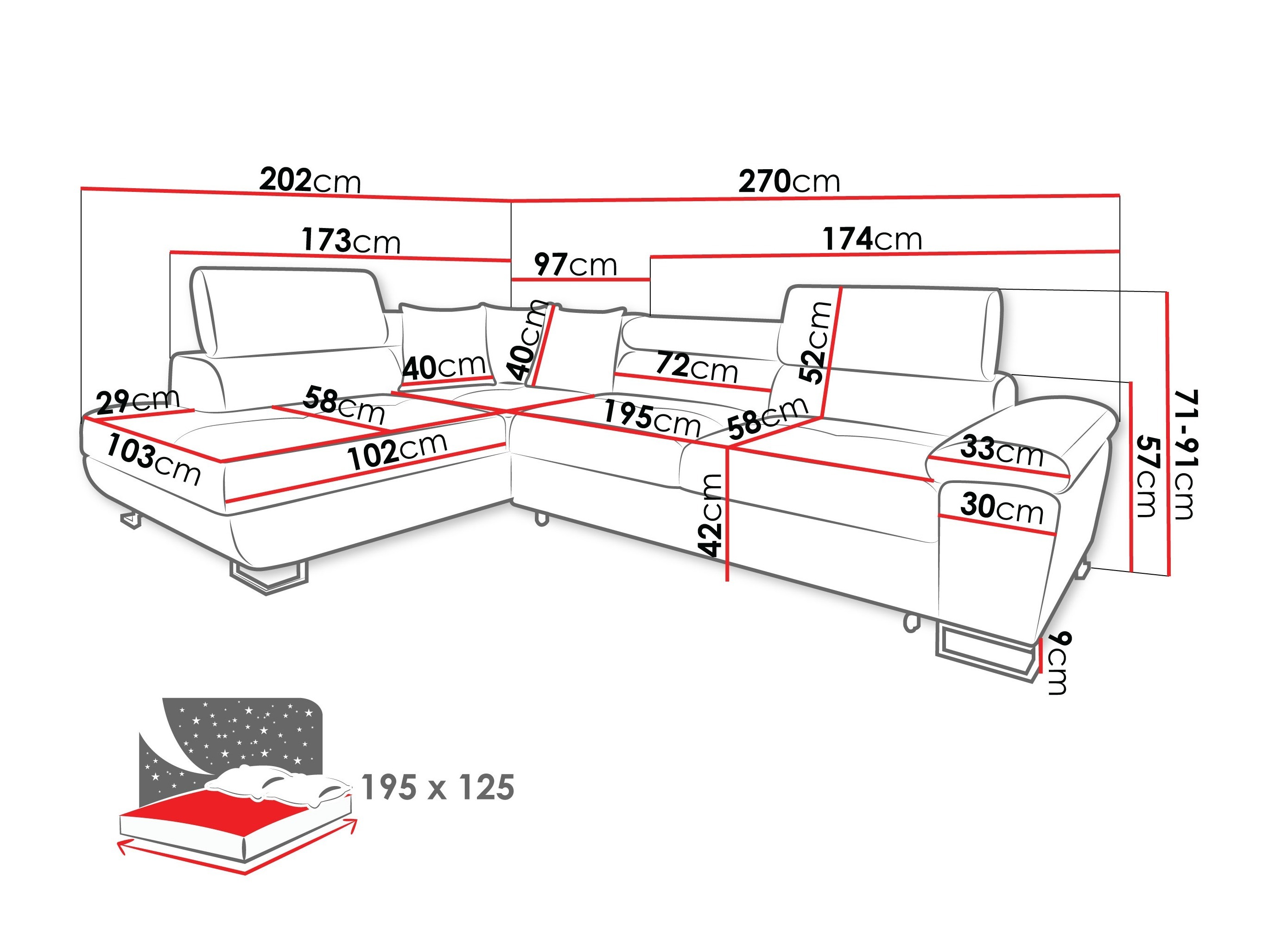 Corner sofa Comfivo Ruta I (Poso 39)