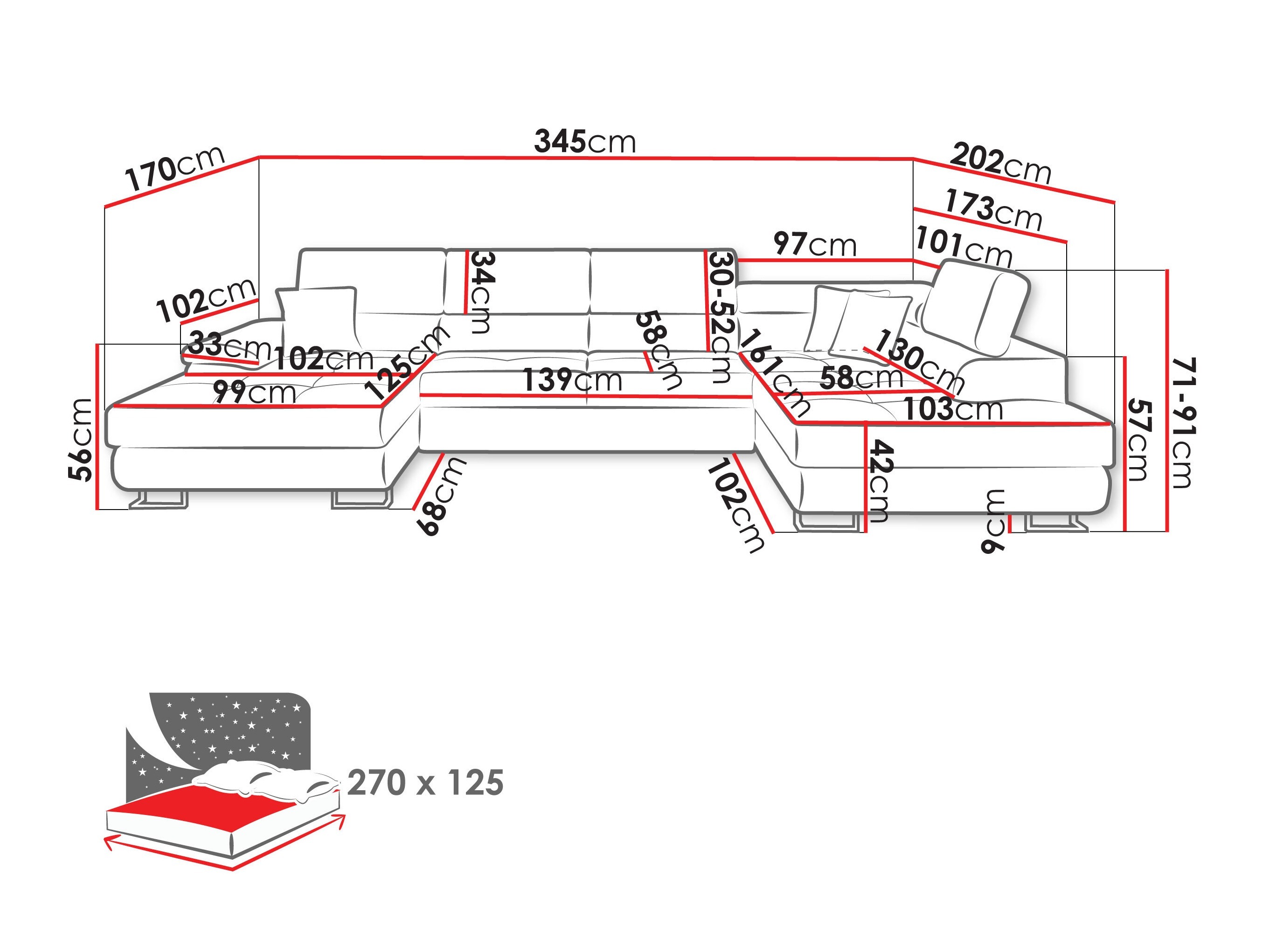 Corner sofa Comfivo Ruta (Poso 39)