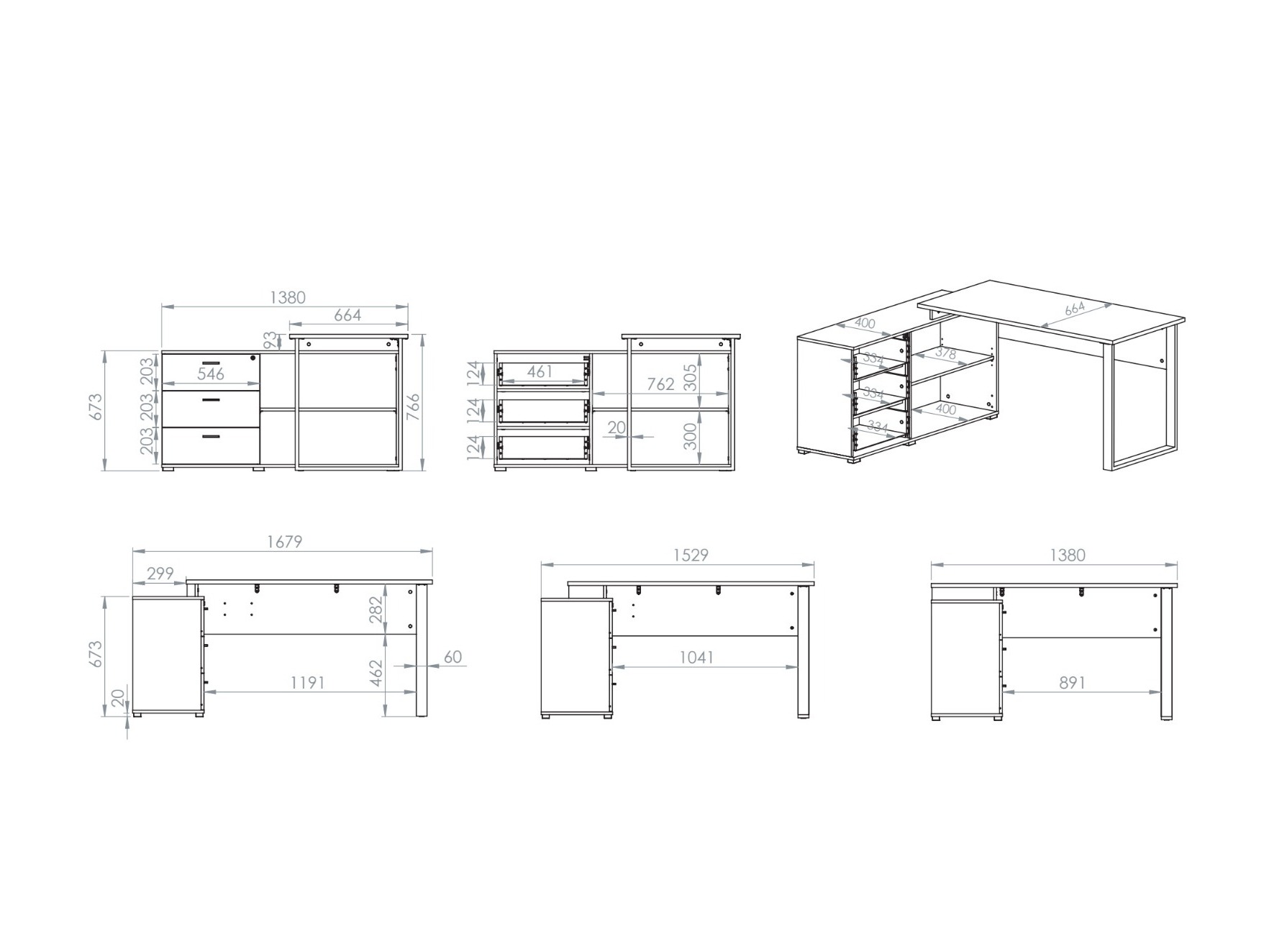 Corner desk Domseve 105