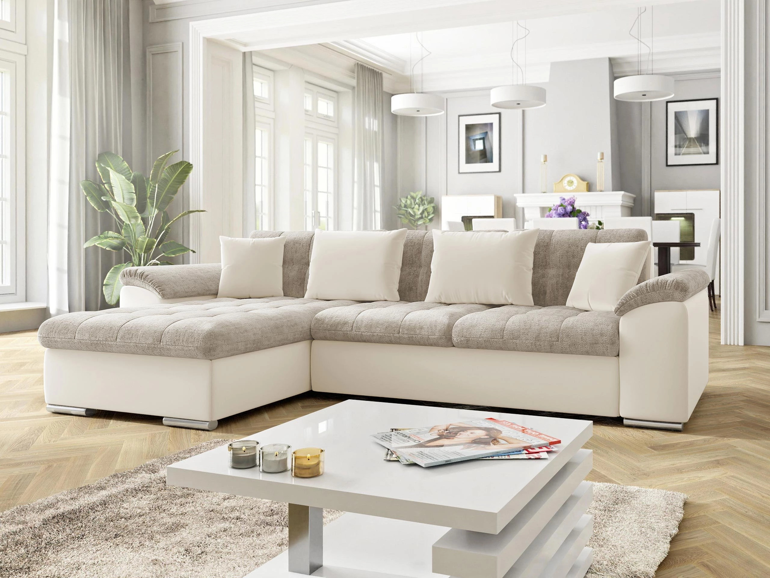 Corner sofa Comfivo Mica (Magic Velvet 2250 + Miu 2041)