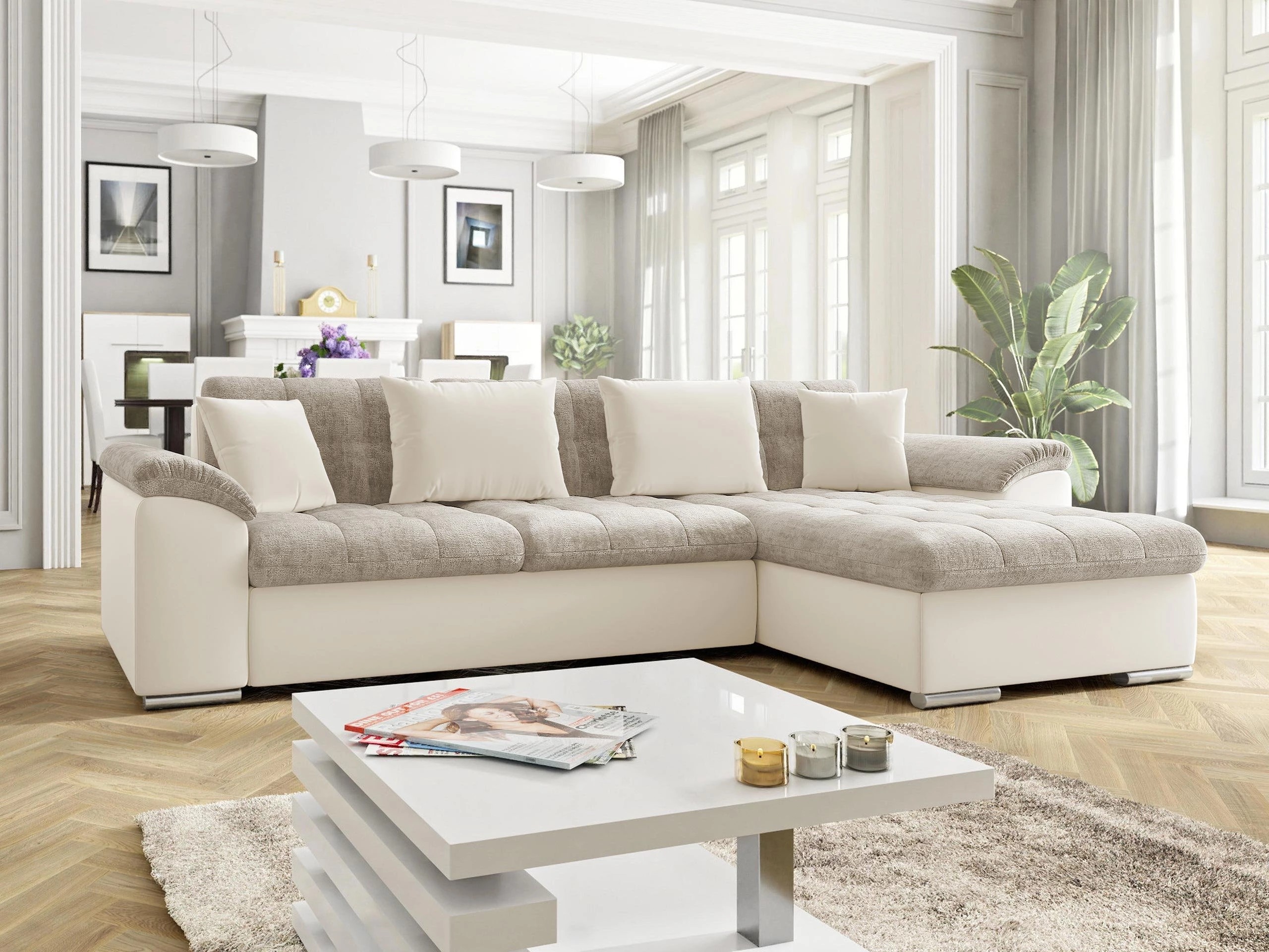 Corner sofa Comfivo Mica (Magic Velvet 2250 + Miu 2041)