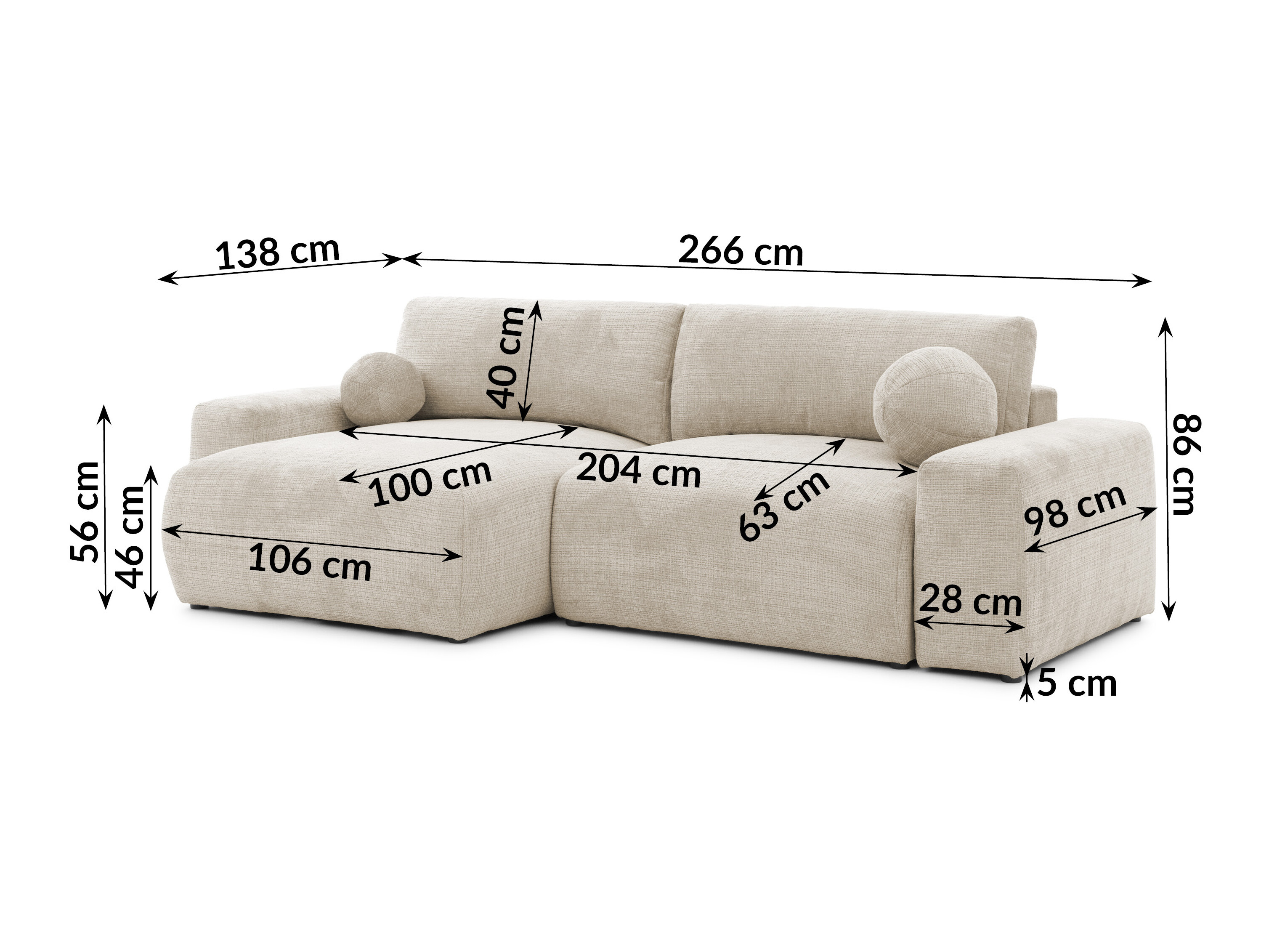 Corner sofa Rocklin 193 (Wind 84)