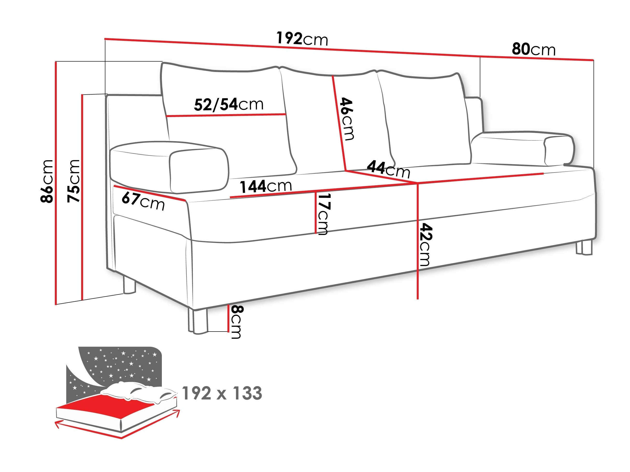 Sofa bed Comfivo Artes (Kronos 29)