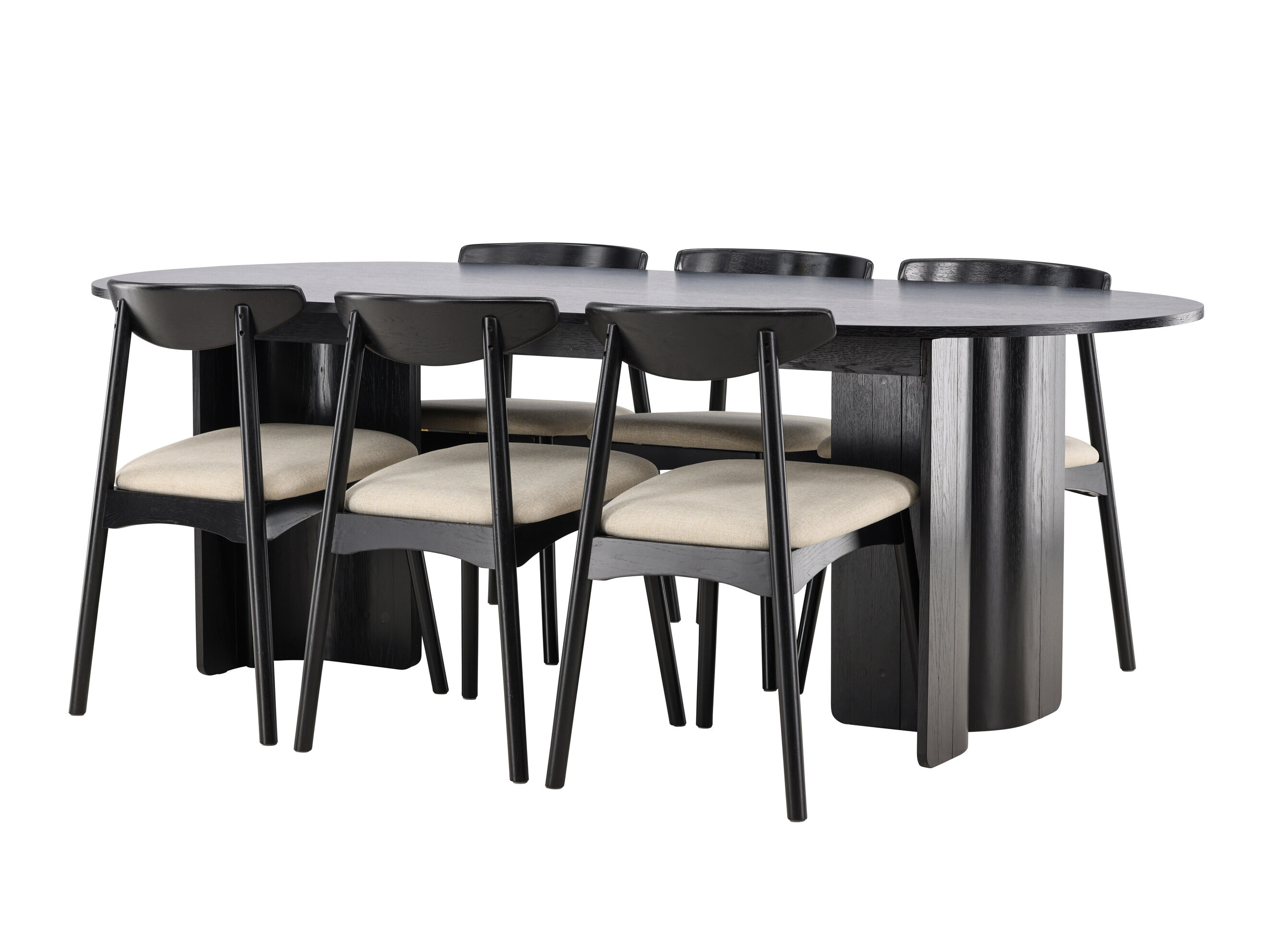 Dining set Dallas 5280 (Black + Beige)