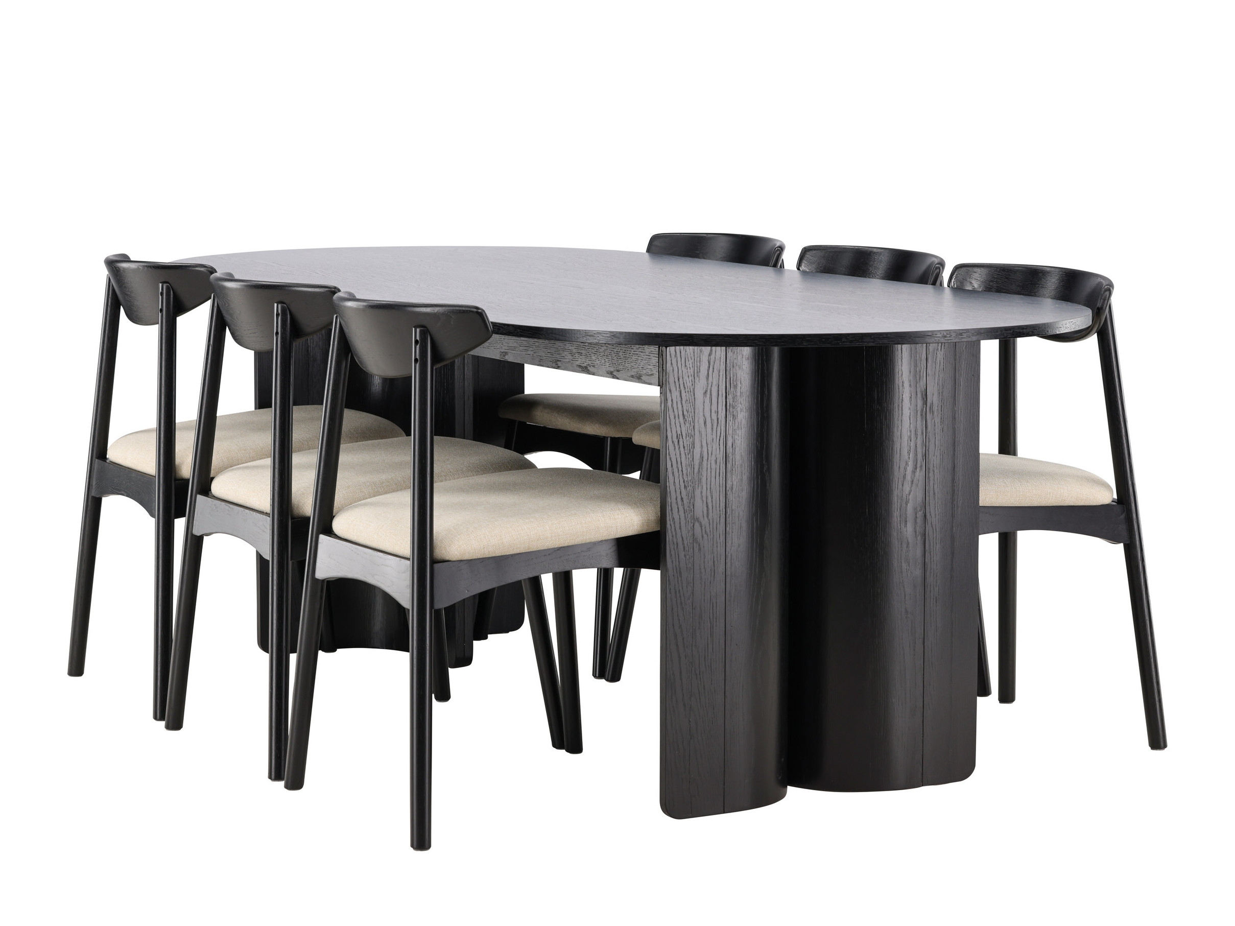 Dining set Dallas 5280 (Black + Beige)