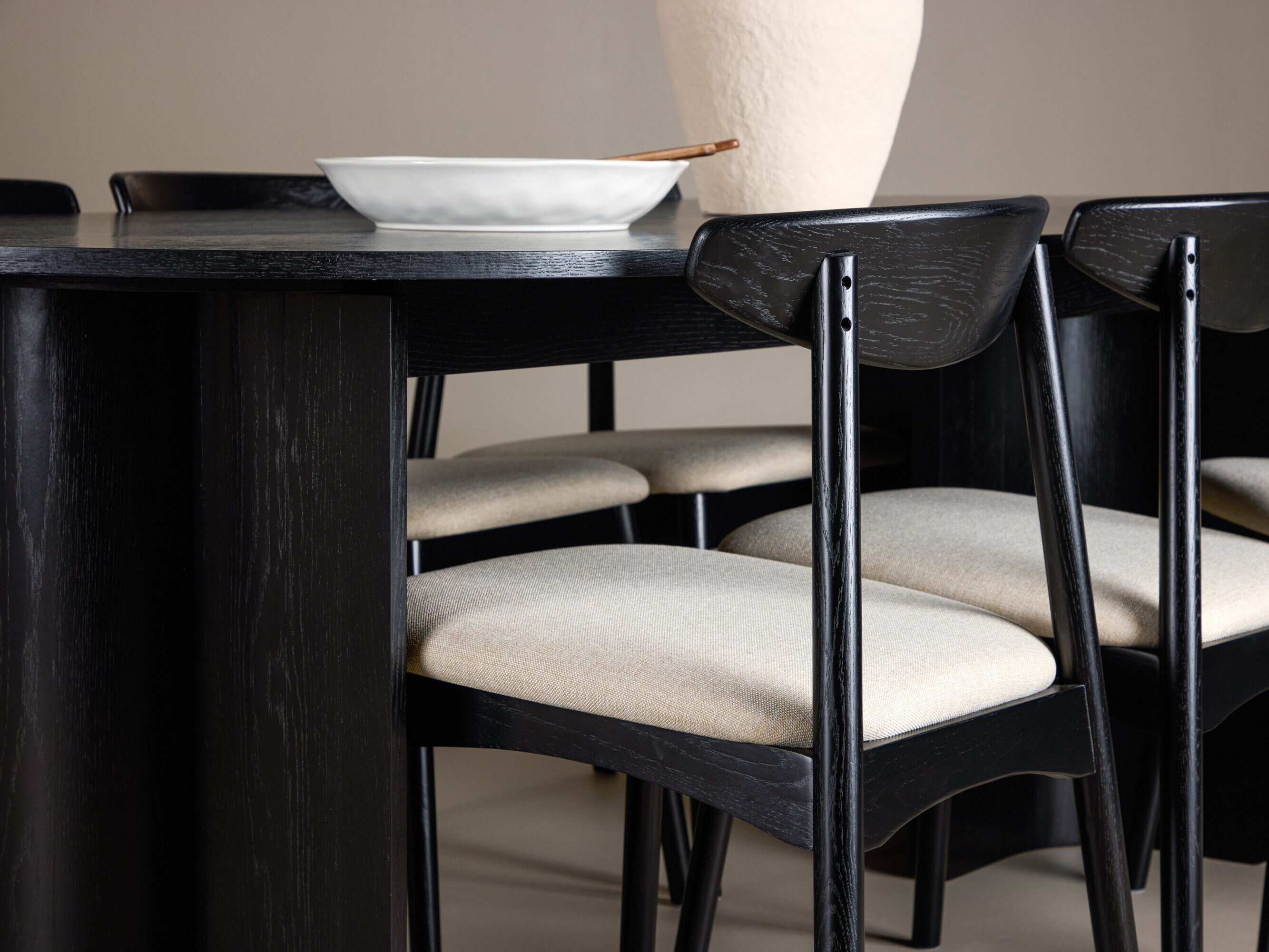 Dining set Dallas 5280 (Black + Beige)