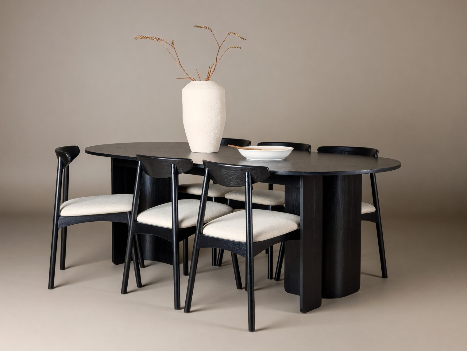 Dining set Dallas 5280 (Black + Beige)