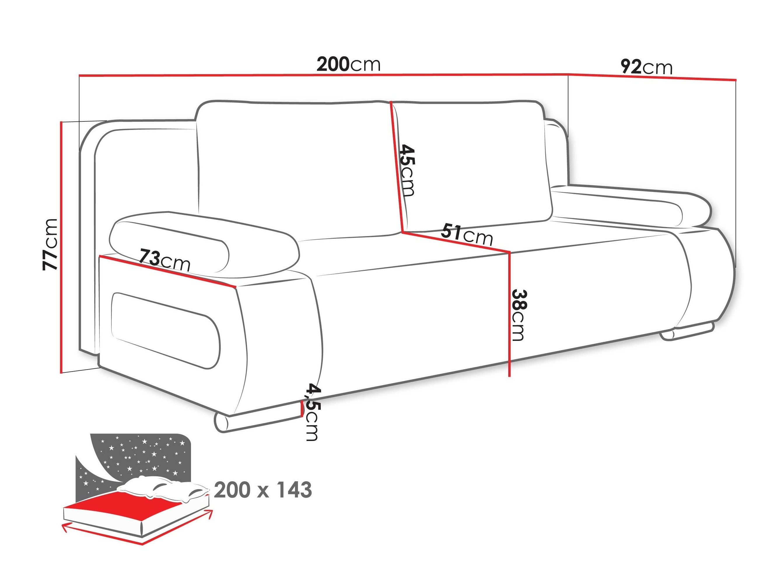 Sofa bed Comfivo Pudor (Kronos 47 + Poso 47)