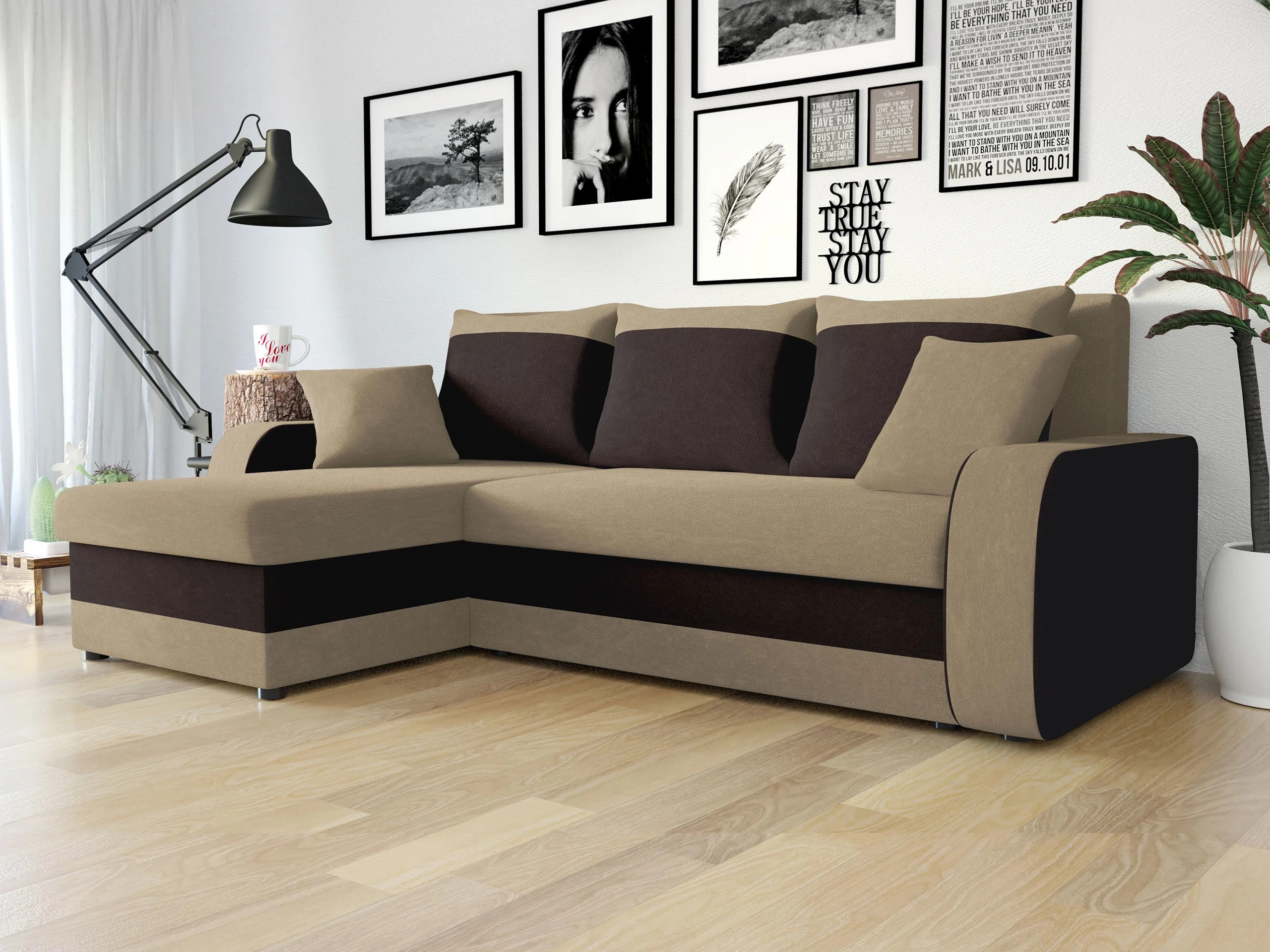 Corner sofa Comfivo Melissa I (Alova 07 + Alova 68)
