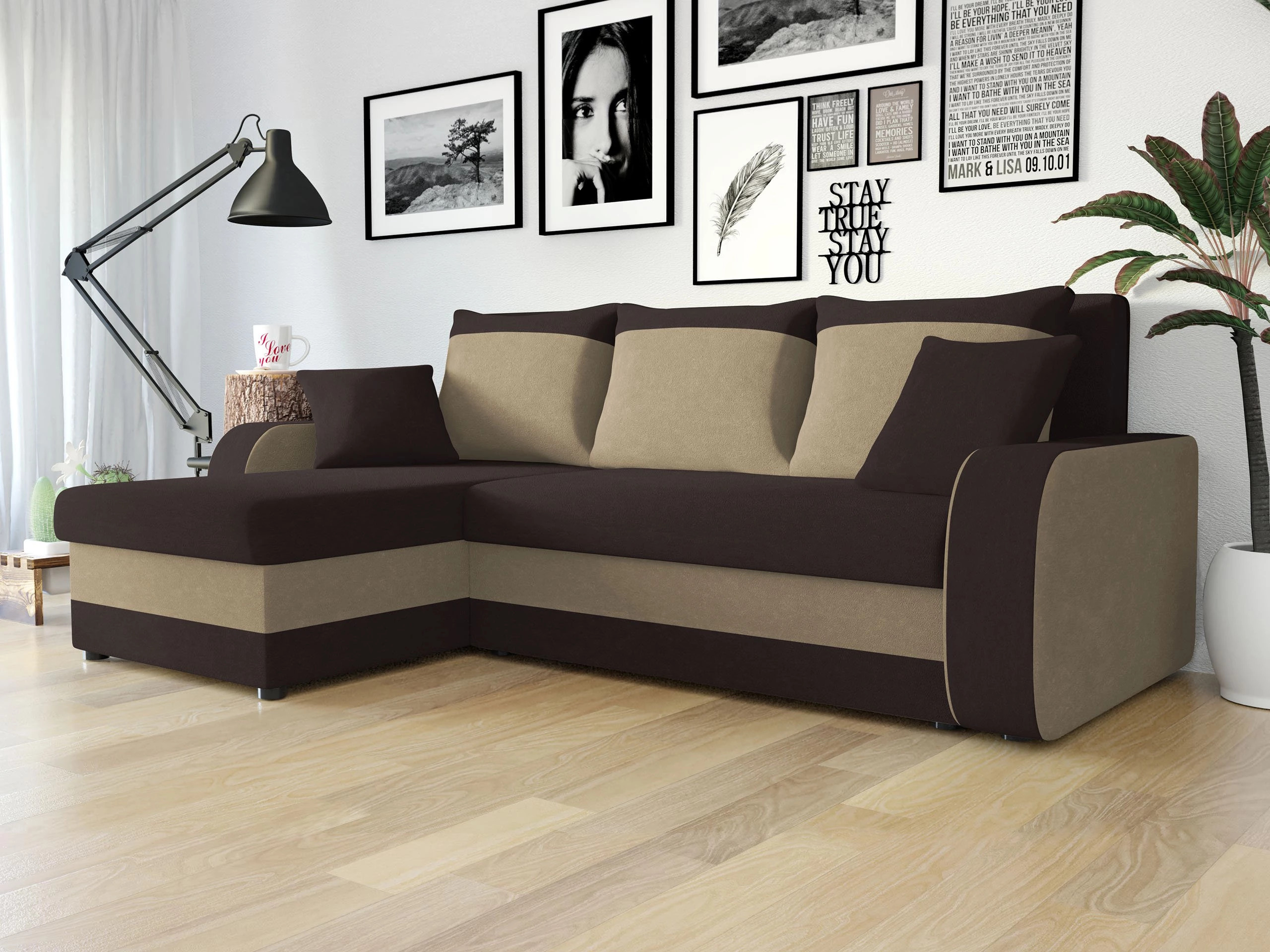 Corner sofa Comfivo Melissa I (Alova 68 + Alova 07)