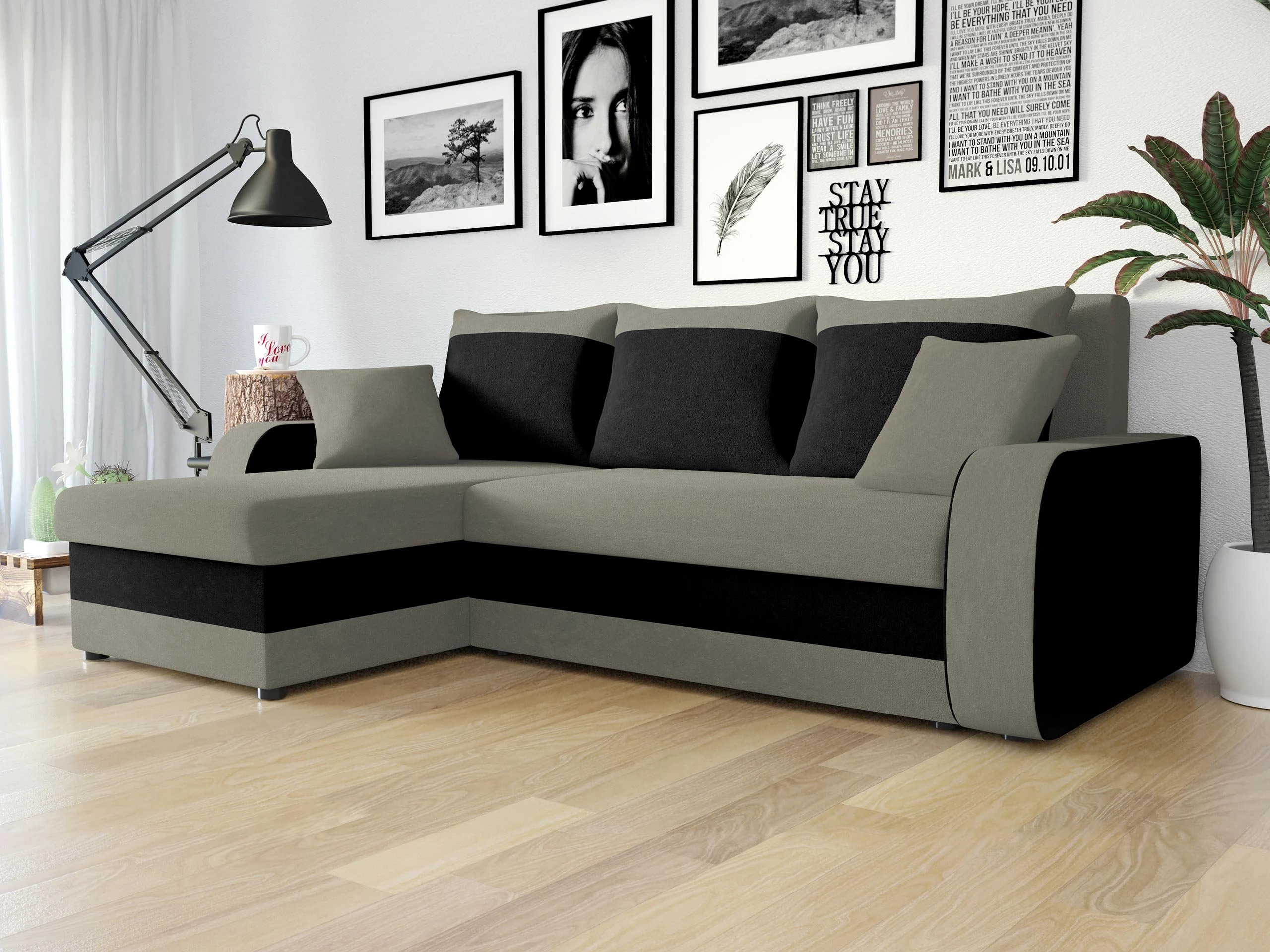 Corner sofa Comfivo Melissa I (Mikrofaza 0014 + Mikrofaza 0015)