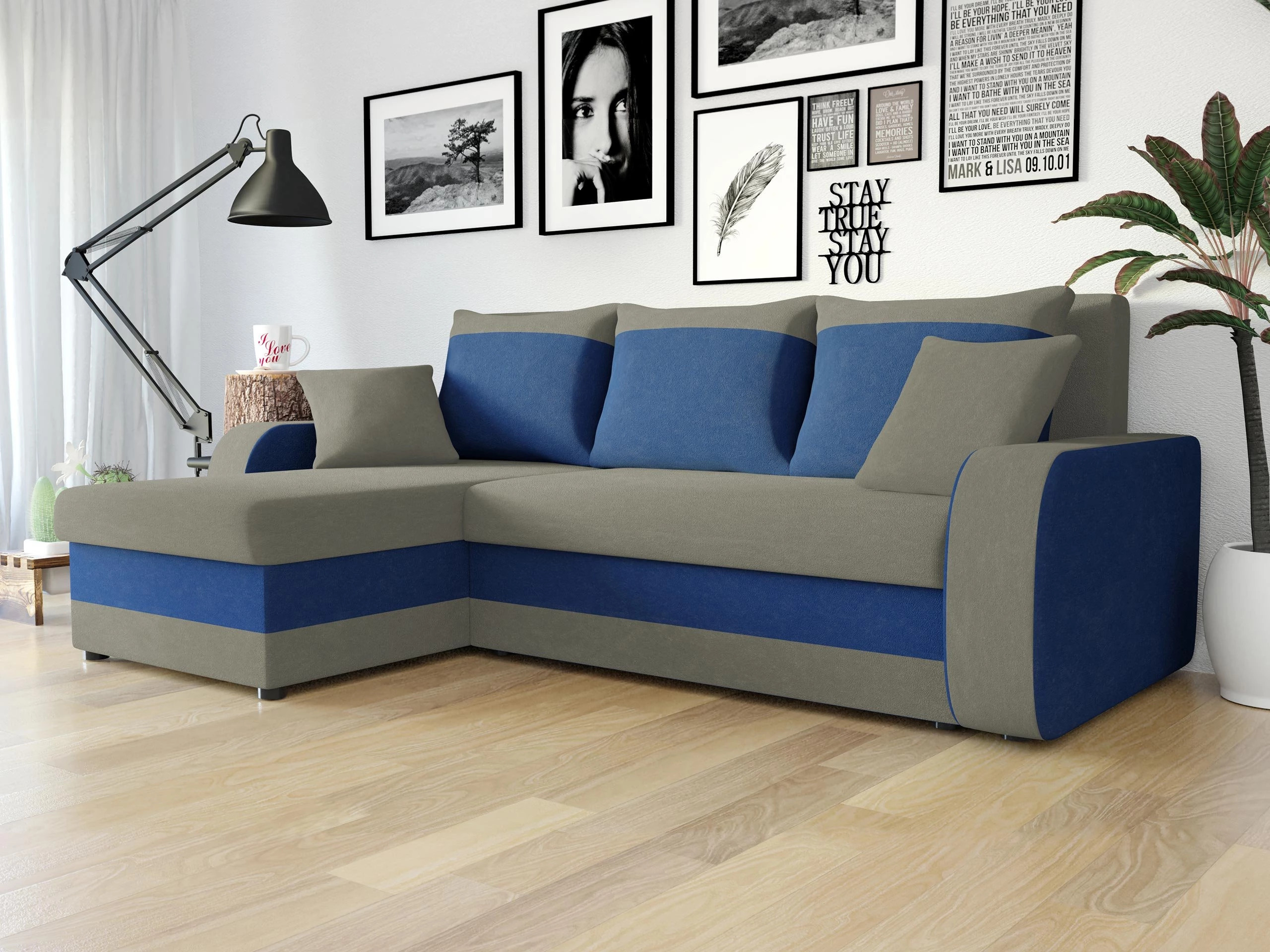 Corner sofa Comfivo Melissa I (Mikrofaza 0014 + Mikrofaza 0036)