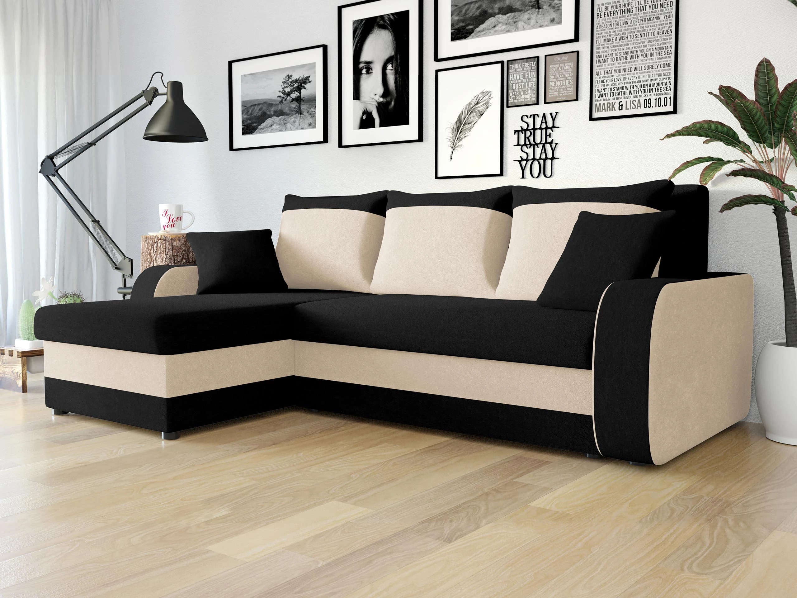 Corner sofa Comfivo Melissa I (Mikrofaza 0015 + Mikrofaza 0031)