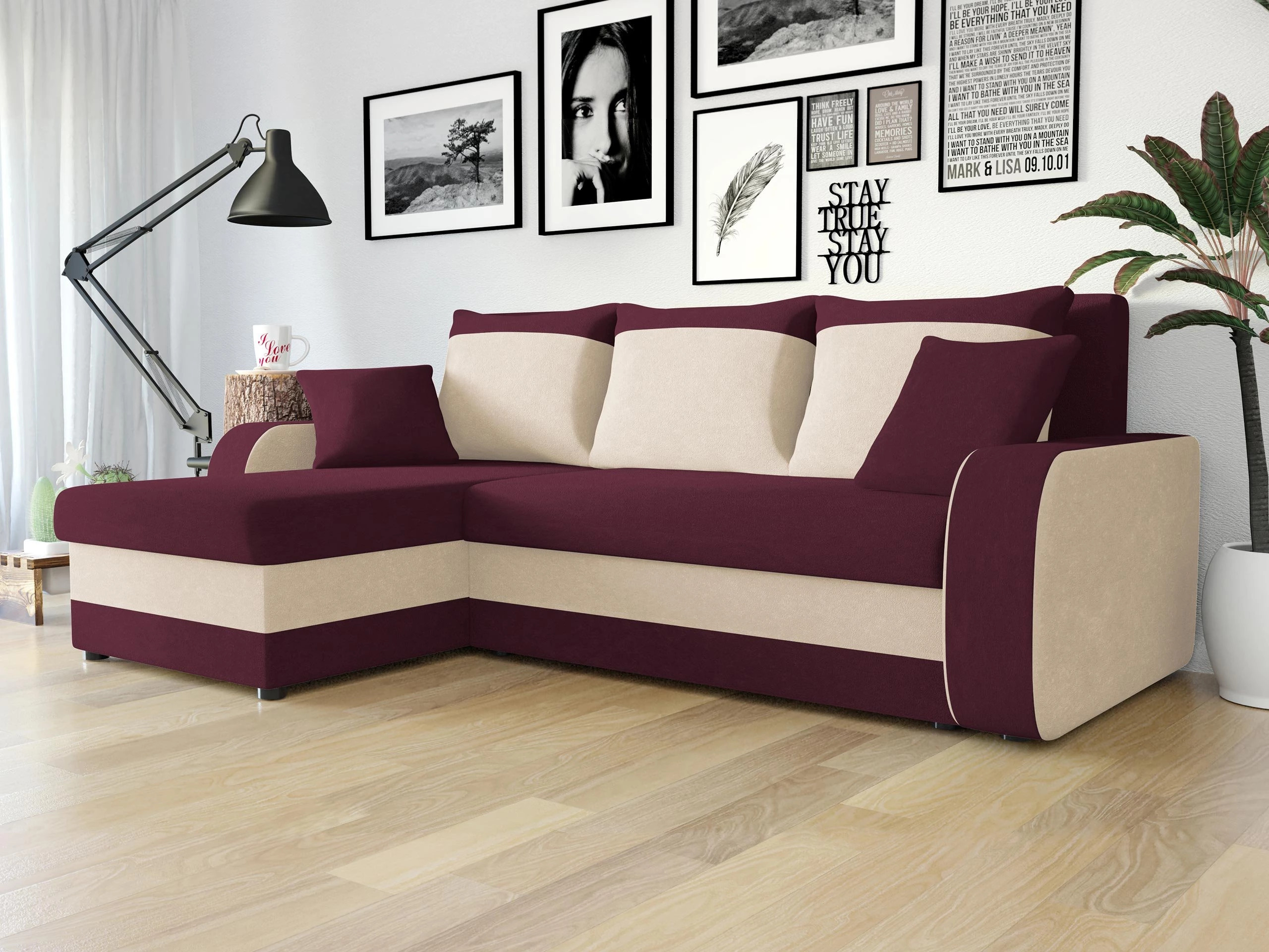 Corner sofa Comfivo Melissa I (Mikrofaza 0025 + Mikrofaza 0031)