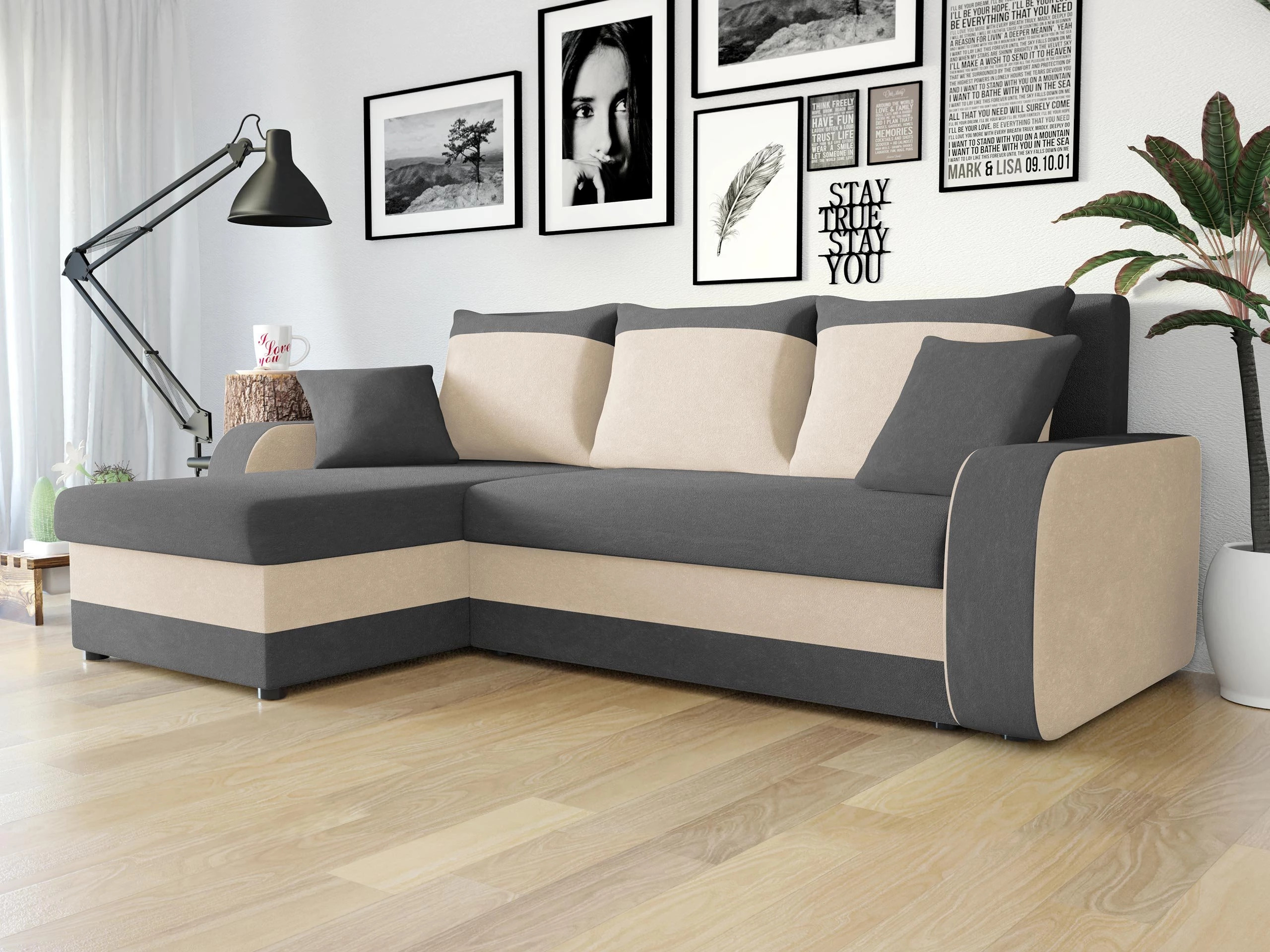 Corner sofa Comfivo Melissa I (Mikrofaza 0027 + Mikrofaza 0031)