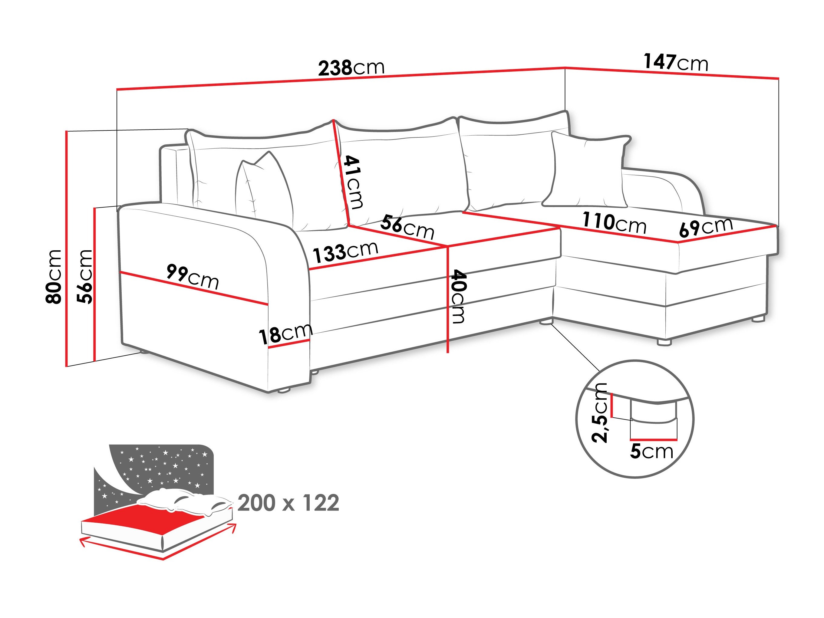 Corner sofa Comfivo Melissa I (Poso 100)