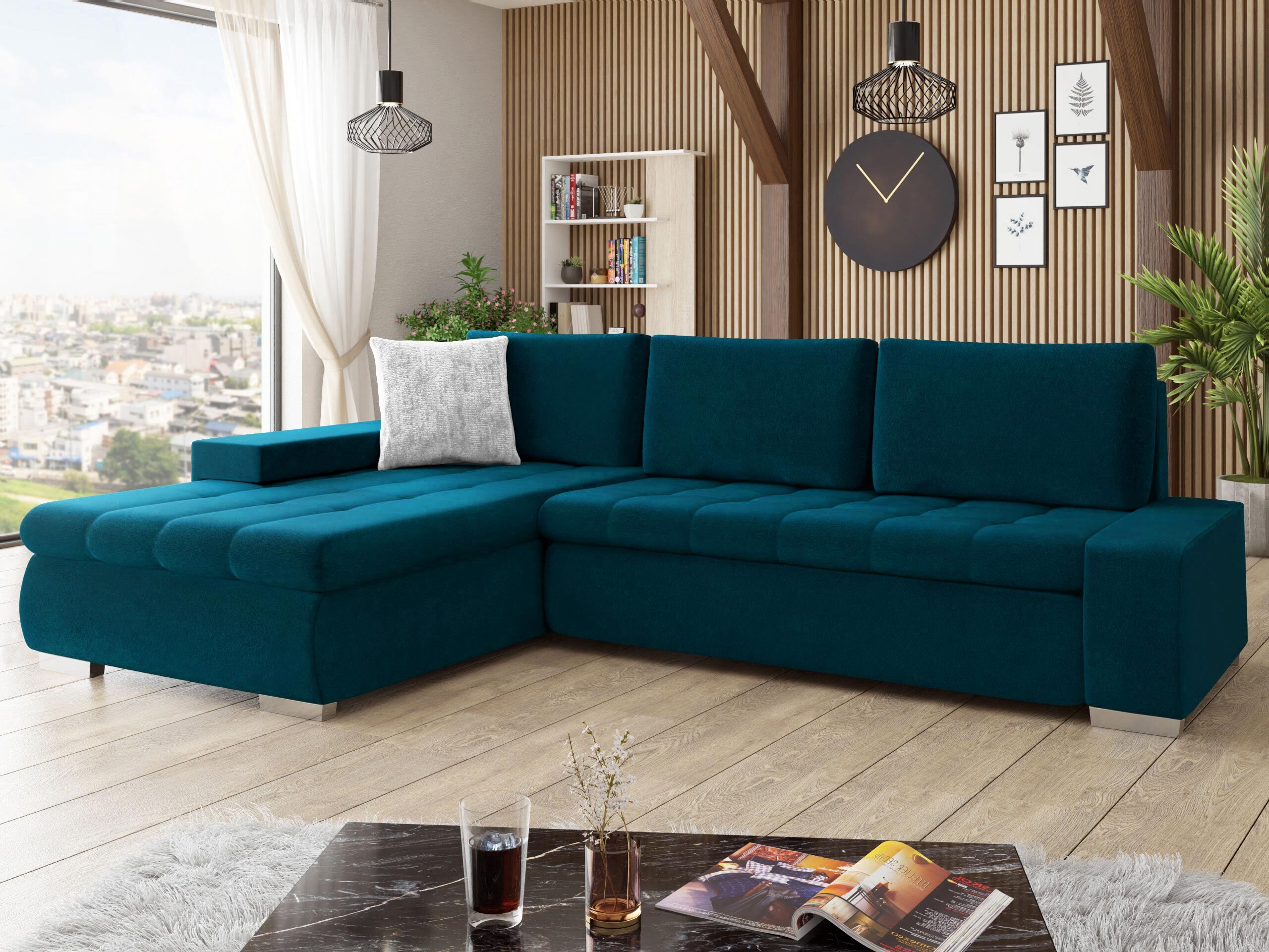Corner sofa Comfivo Nitor II (Venus Velvet 2911 + Miu 2059)