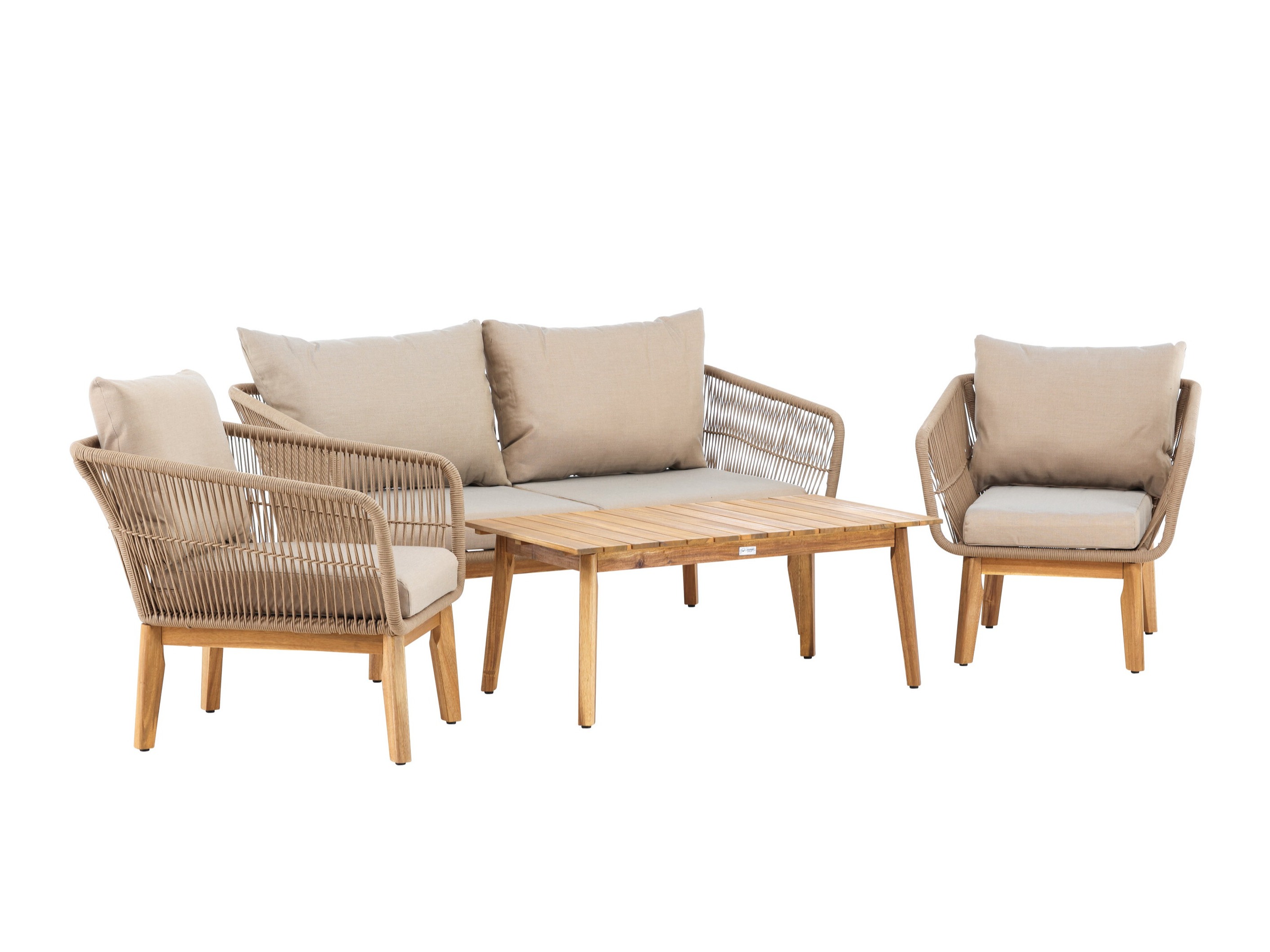 Outdoor furniture set Dallas 661 (Light beige + Acacia)