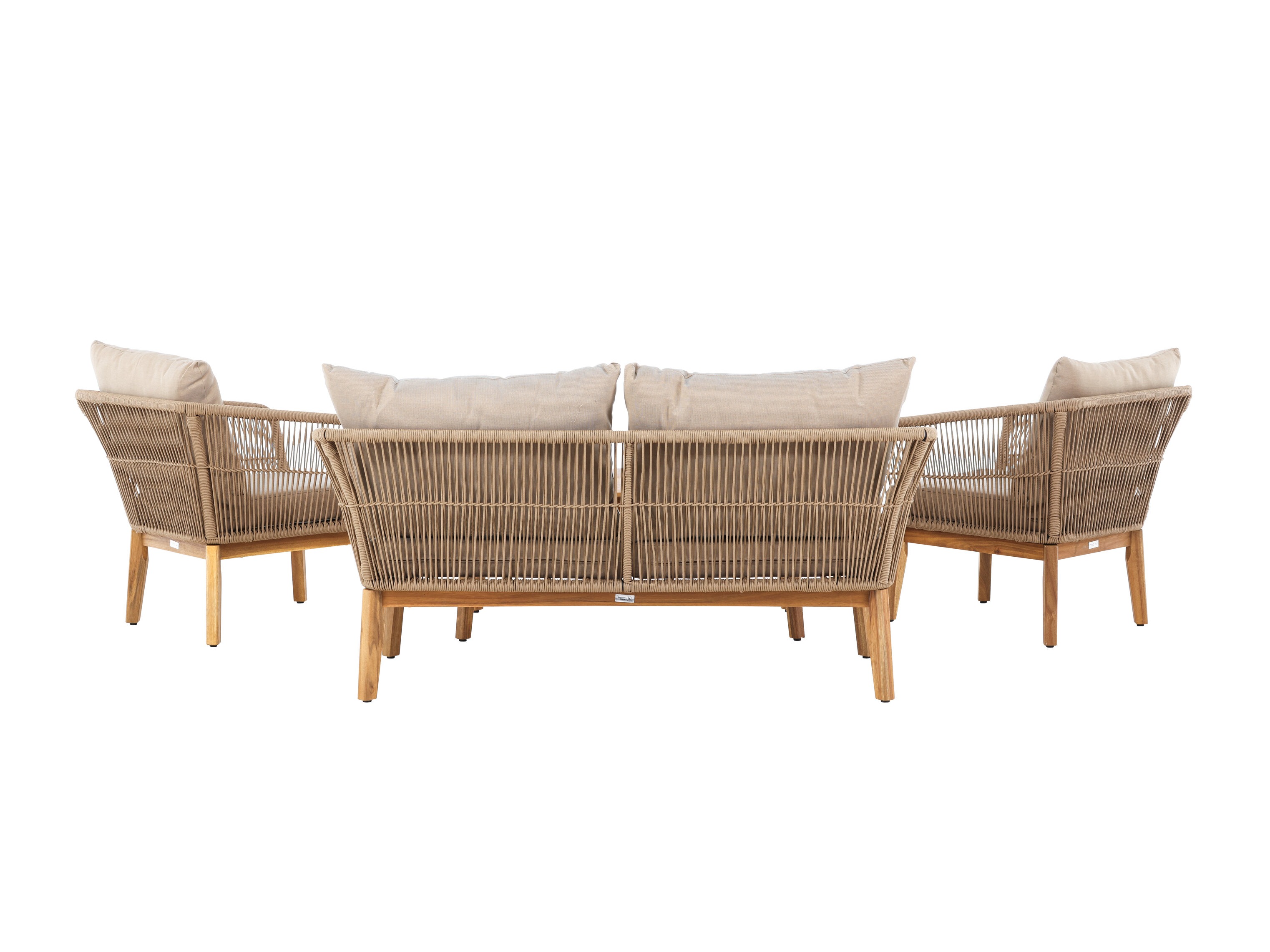Outdoor furniture set Dallas 661 (Light beige + Acacia)