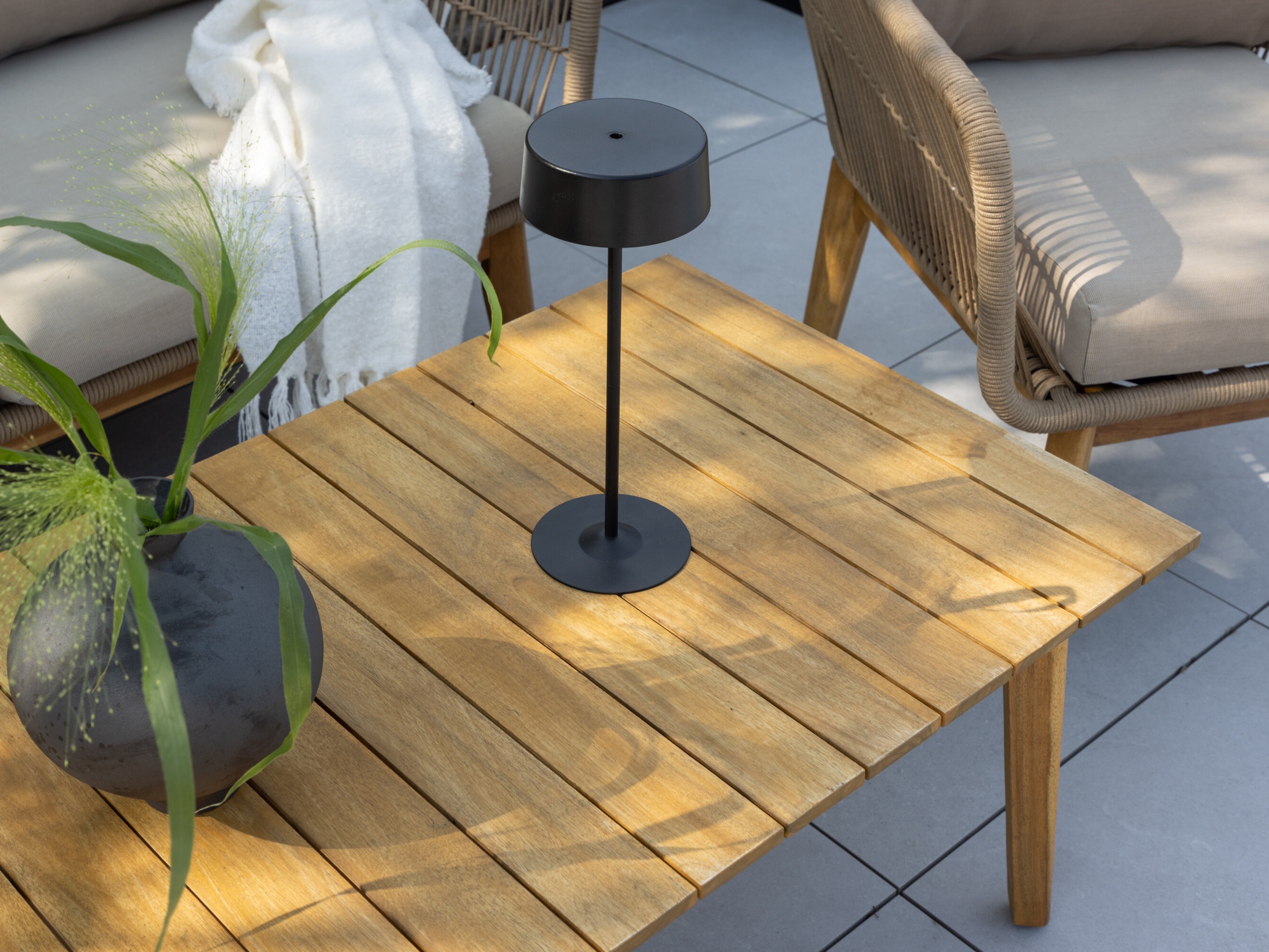 Outdoor furniture set Dallas 661 (Light beige + Acacia)