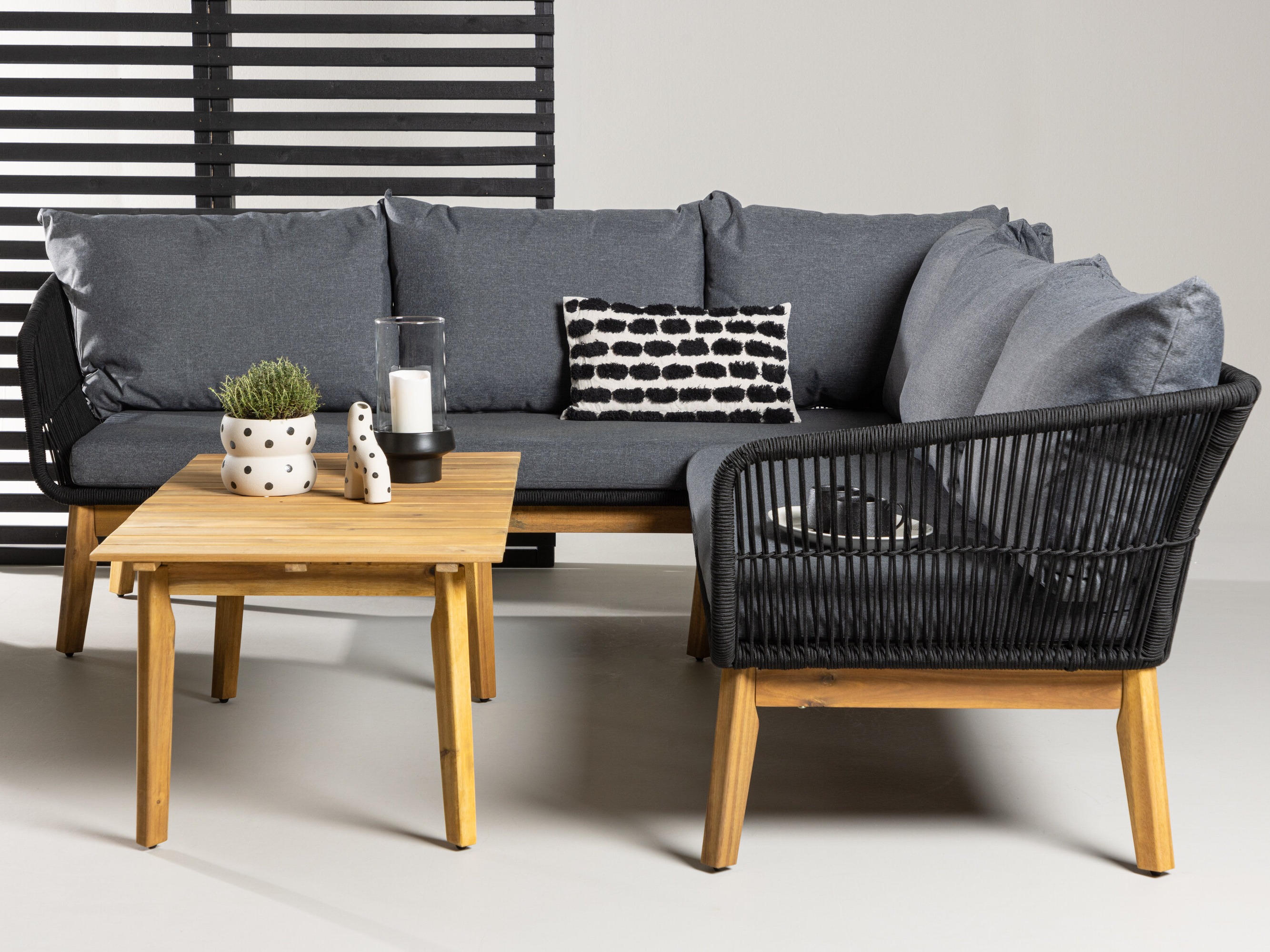 Outdoor furniture set Dallas 1085 (Acacia + Black)