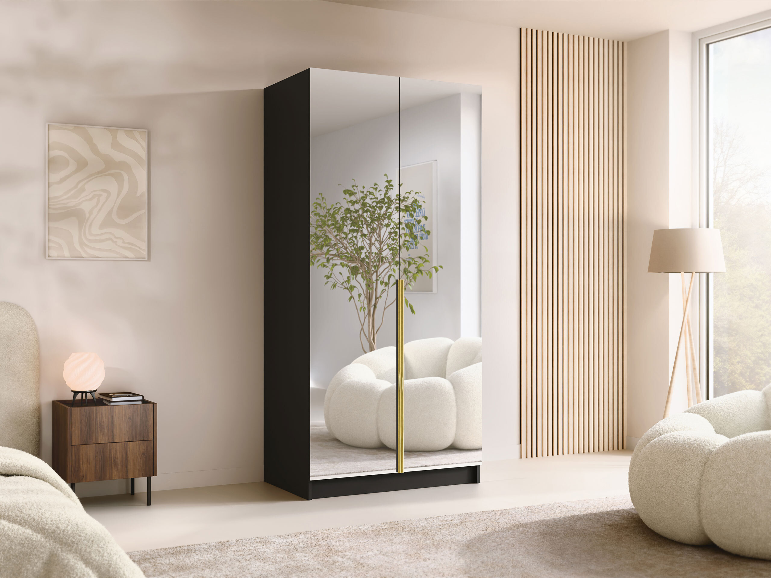 Wardrobe Closico Staton III (Black)