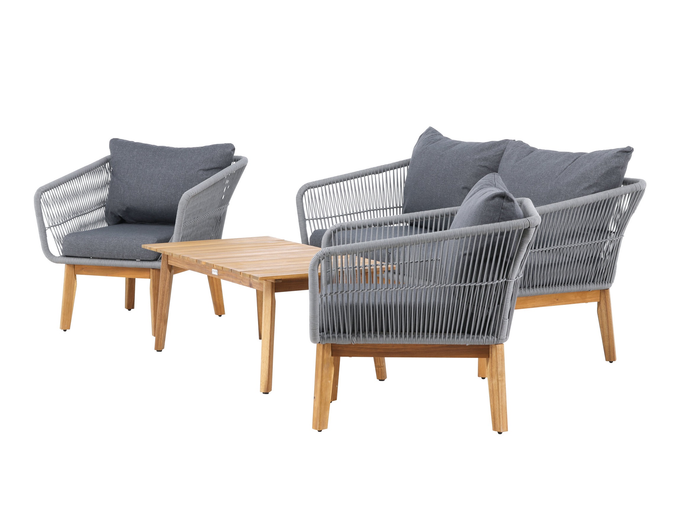 Outdoor furniture set Dallas 661 (Grey + Acacia)