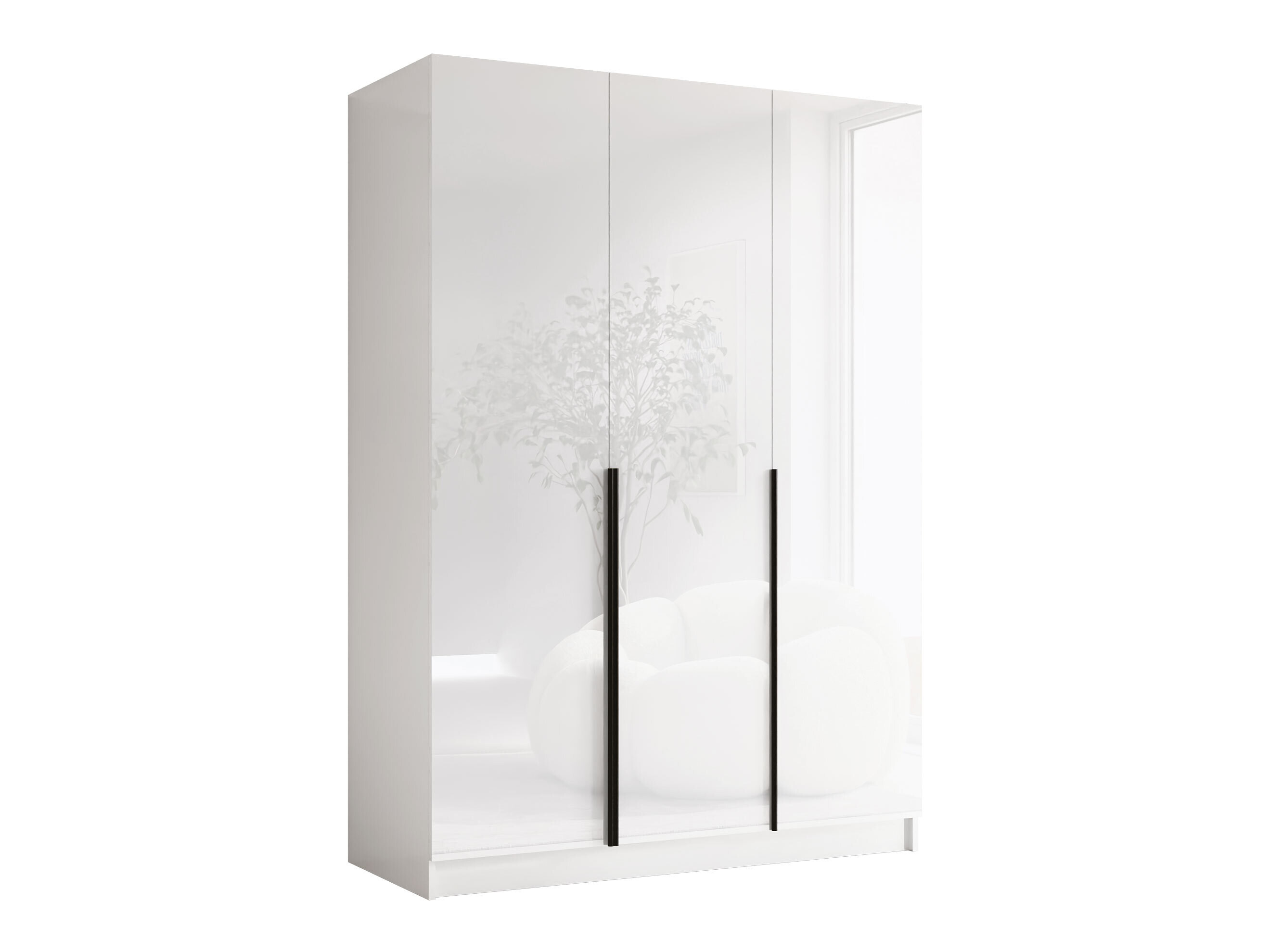 Wardrobe Closico Decoron I (White + Glossy white)