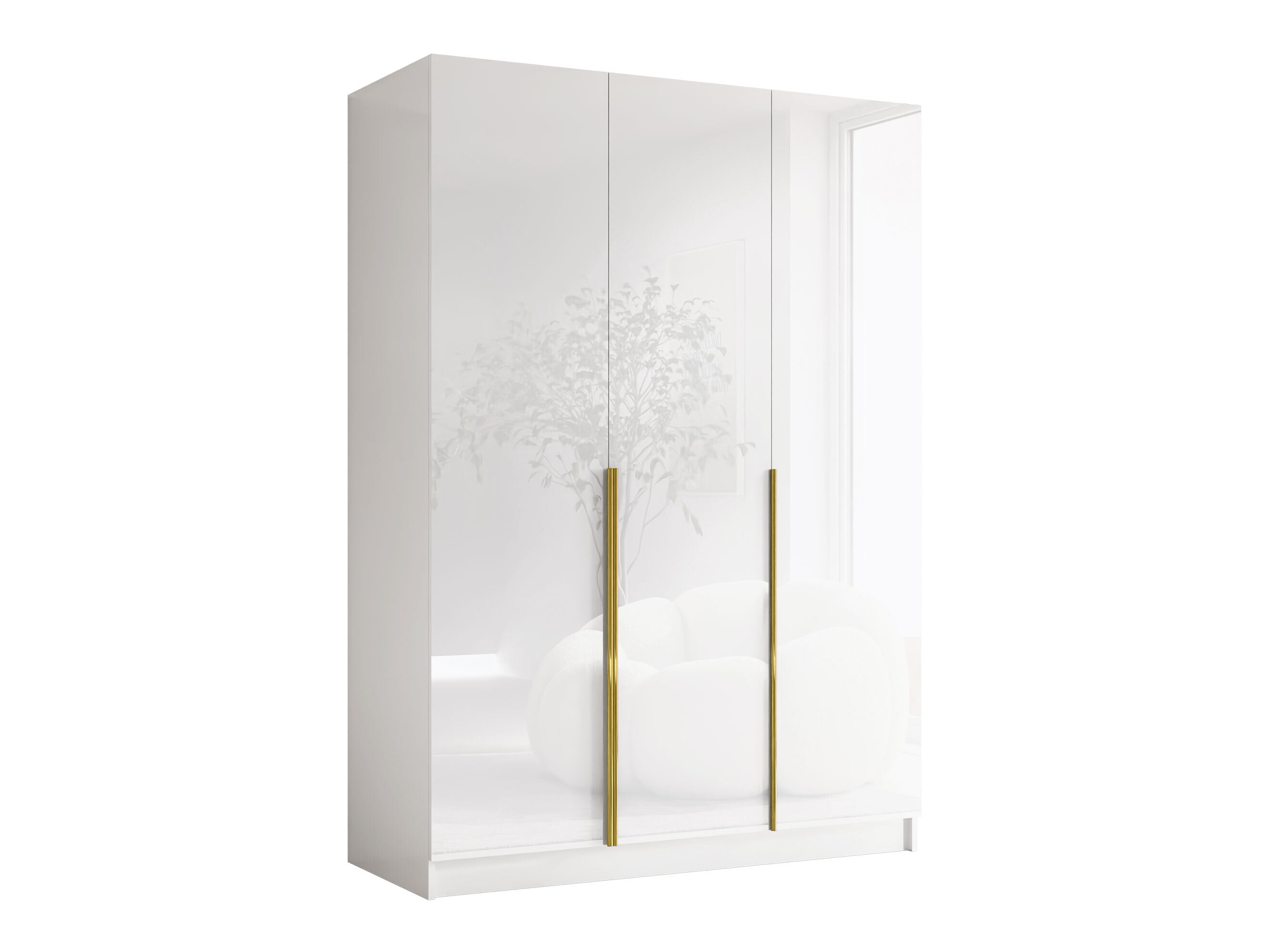 Wardrobe Closico Decoron I (White + Glossy white)