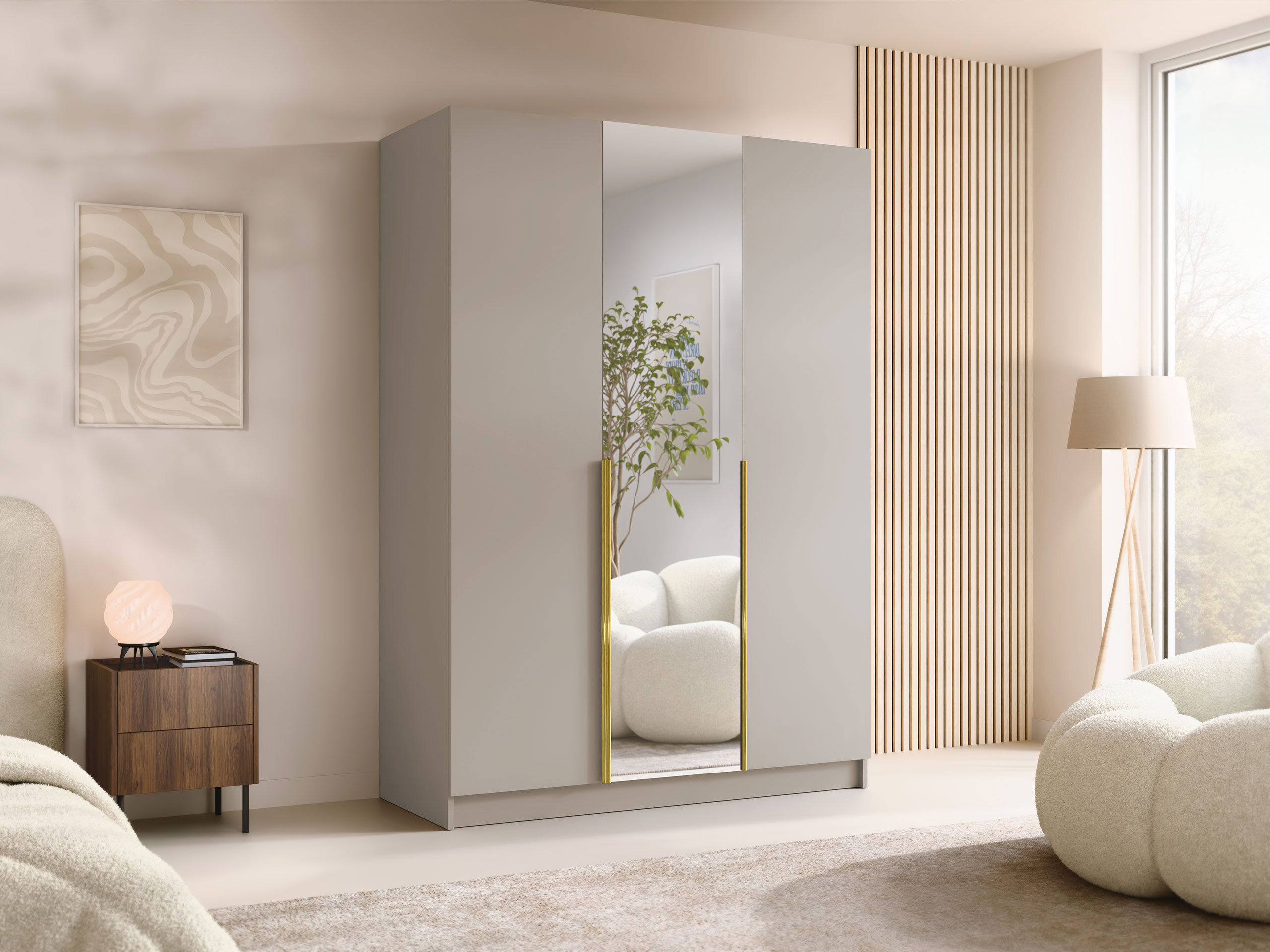 Wardrobe Closico Decoron II (Cashmere + Golden)