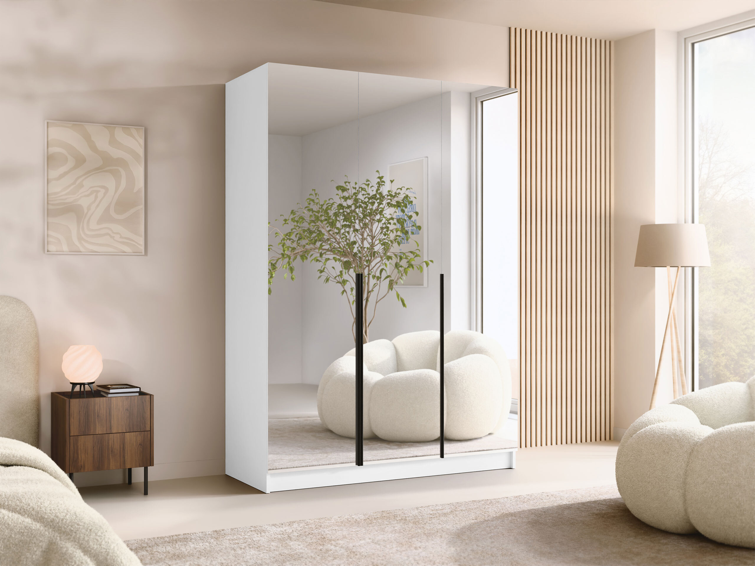 Wardrobe Closico Decoron III (White + Black)