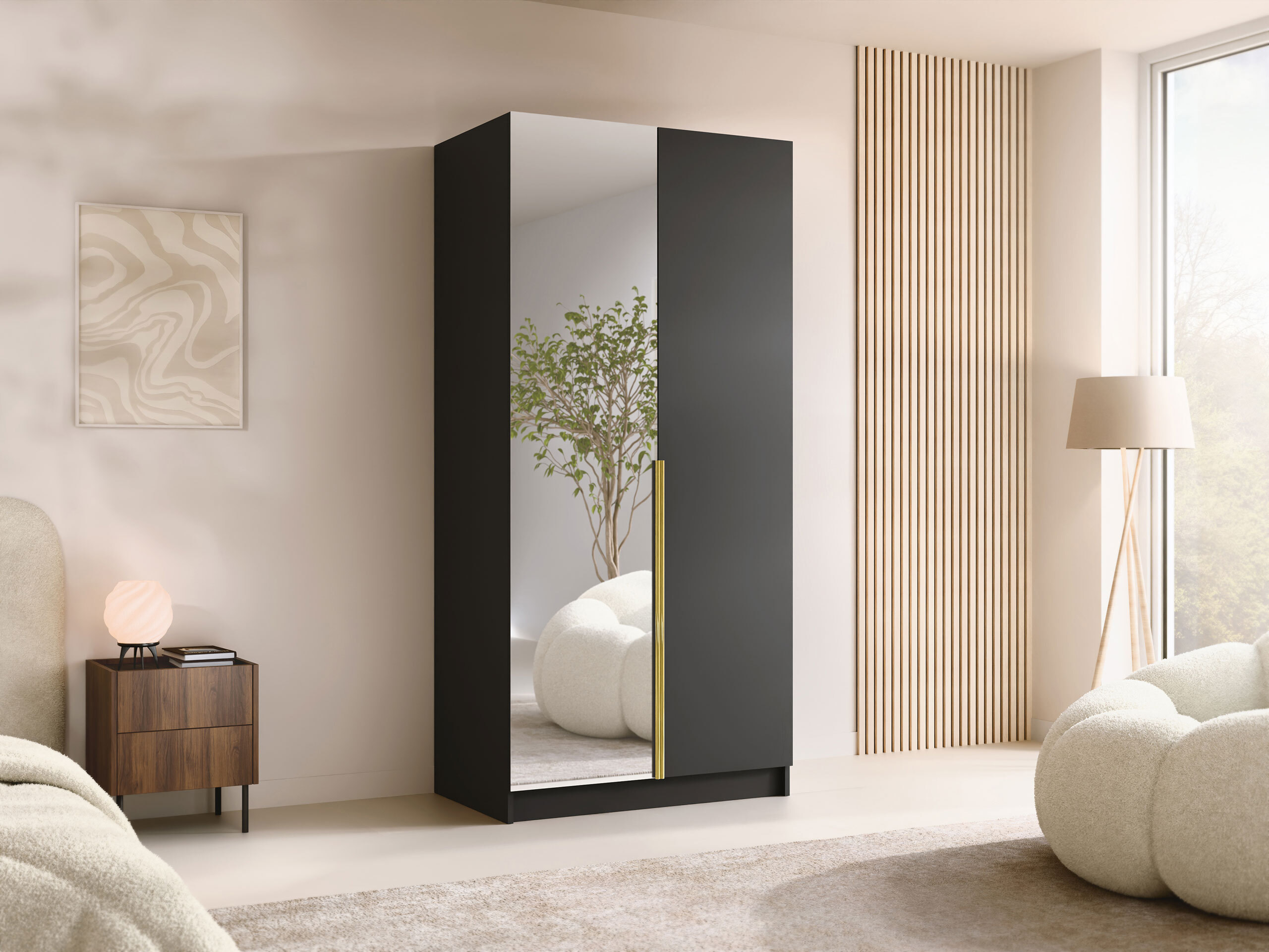 Wardrobe Closico Staton II (Black)