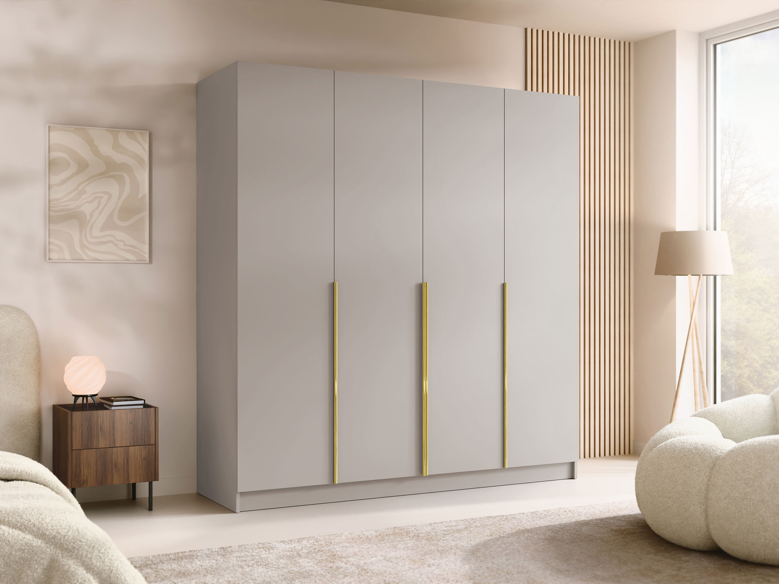 Wardrobe Closico Navor I (Cashmere + Golden)