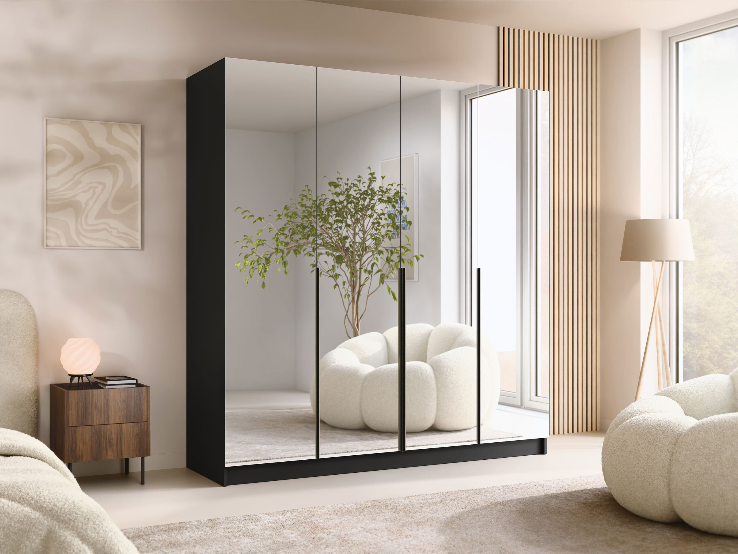 Wardrobe Closico Navor III (Black)