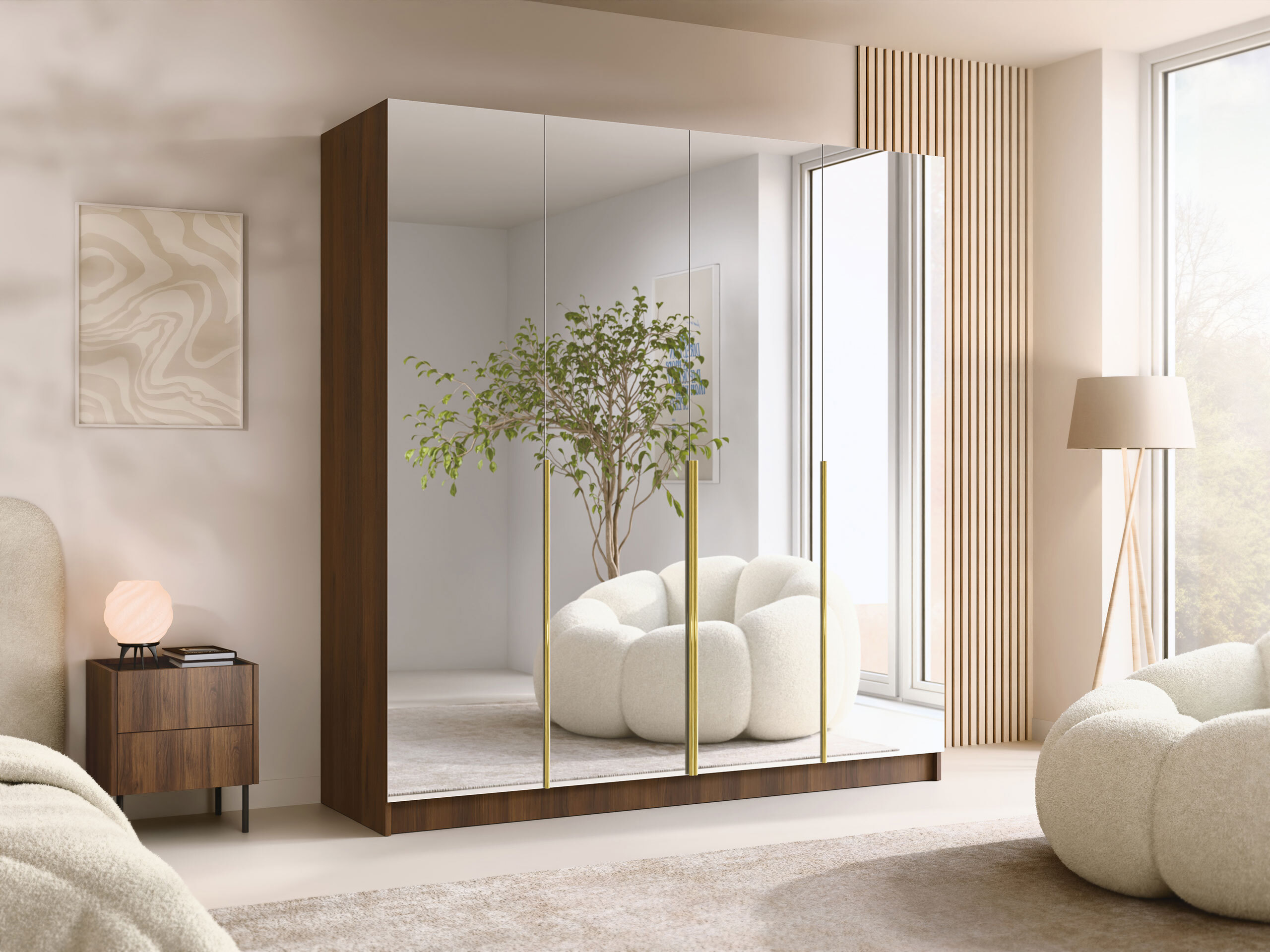 Wardrobe Closico Navor III (Walnut)