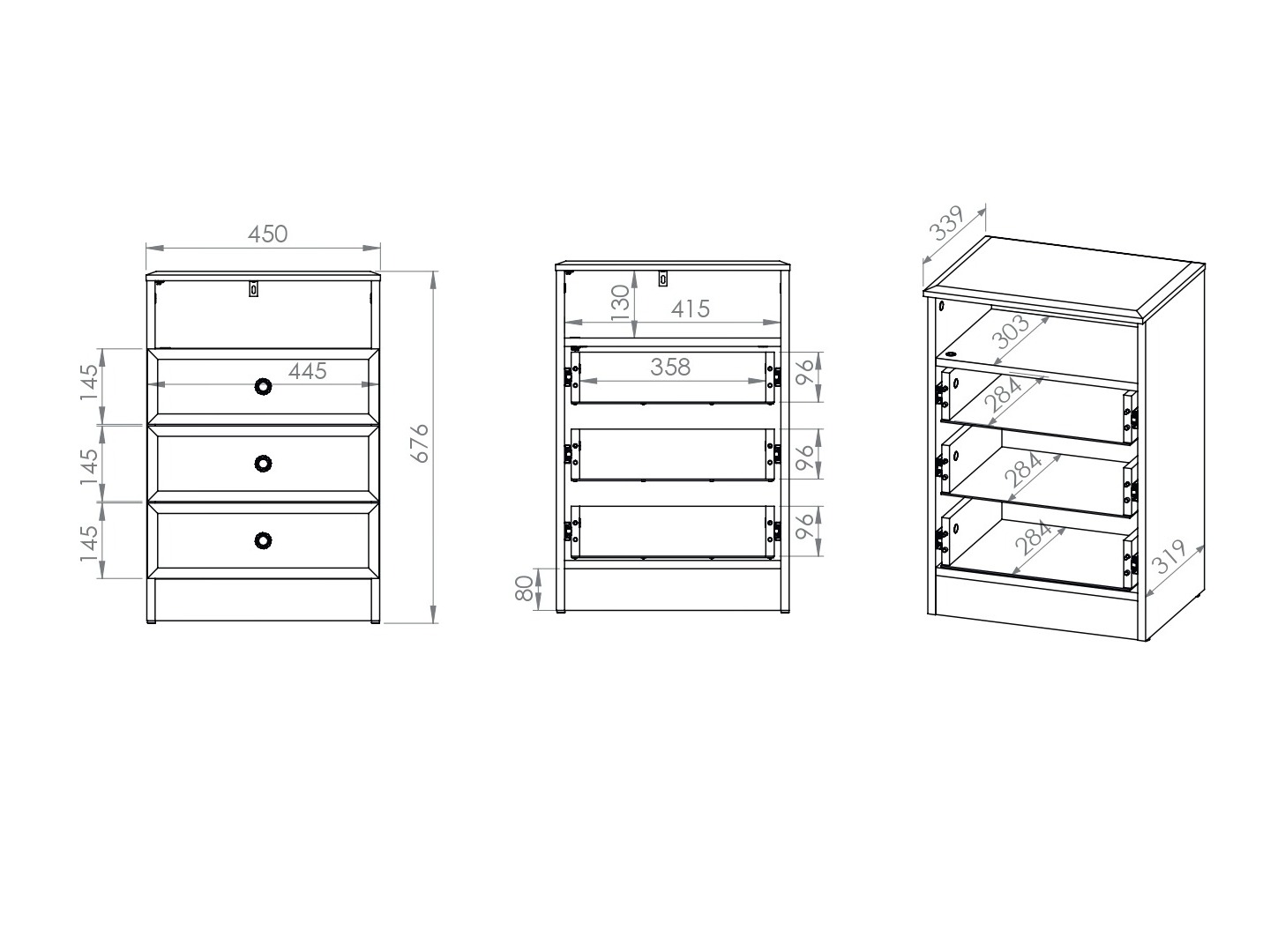 Bedside table Romlevo 111