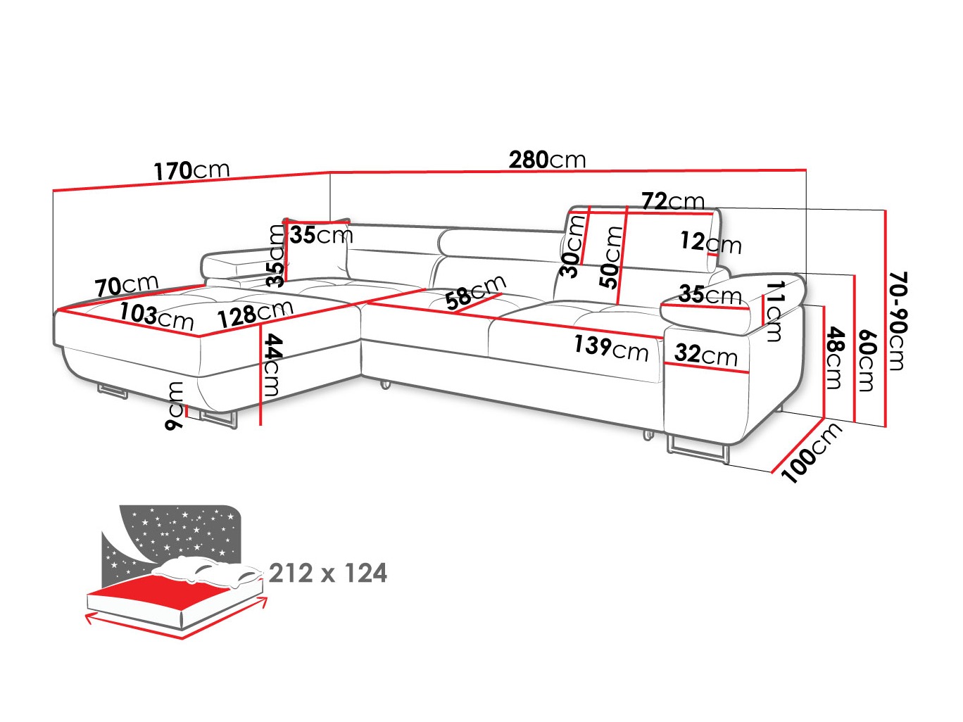 Corner sofa Comfivo Vinetum II (Poso 03)