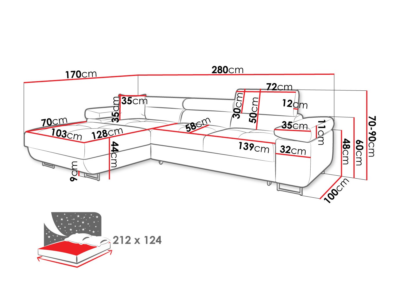 Corner sofa Comfivo Vinetum II (Poso 03)