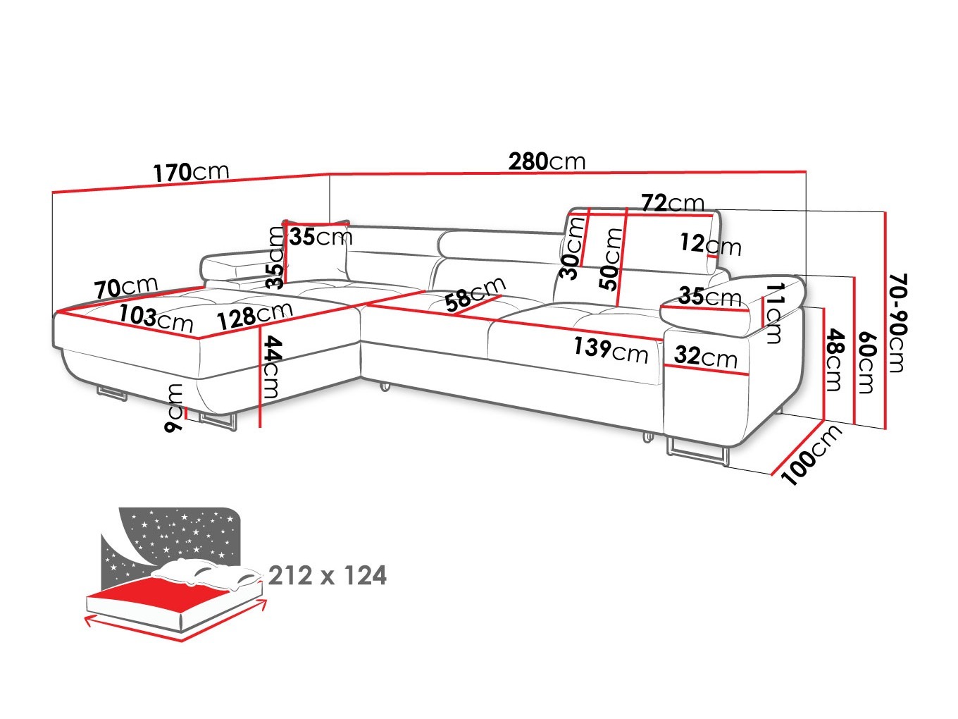 Corner sofa Comfivo Vinetum II (Poso 06)
