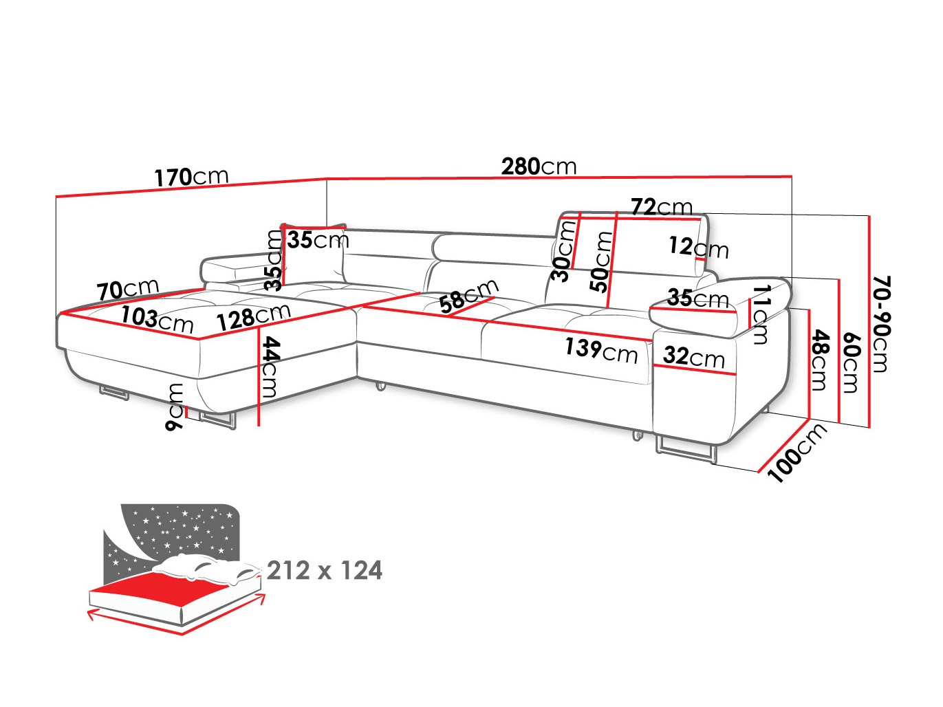 Corner sofa Comfivo Vinetum II (Poso 06)