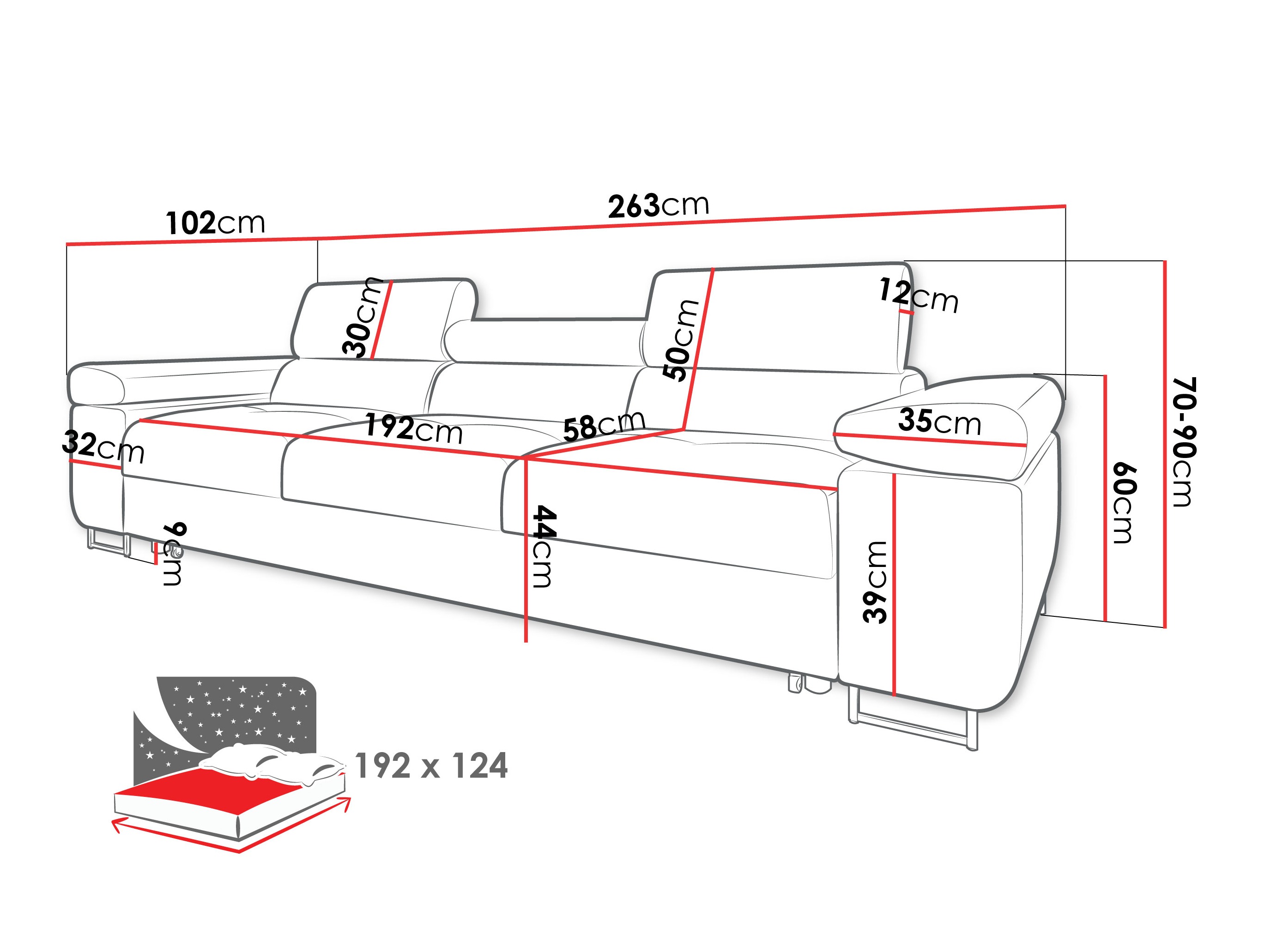 Sofa bed Comfivo Vinetum (Poso 03)