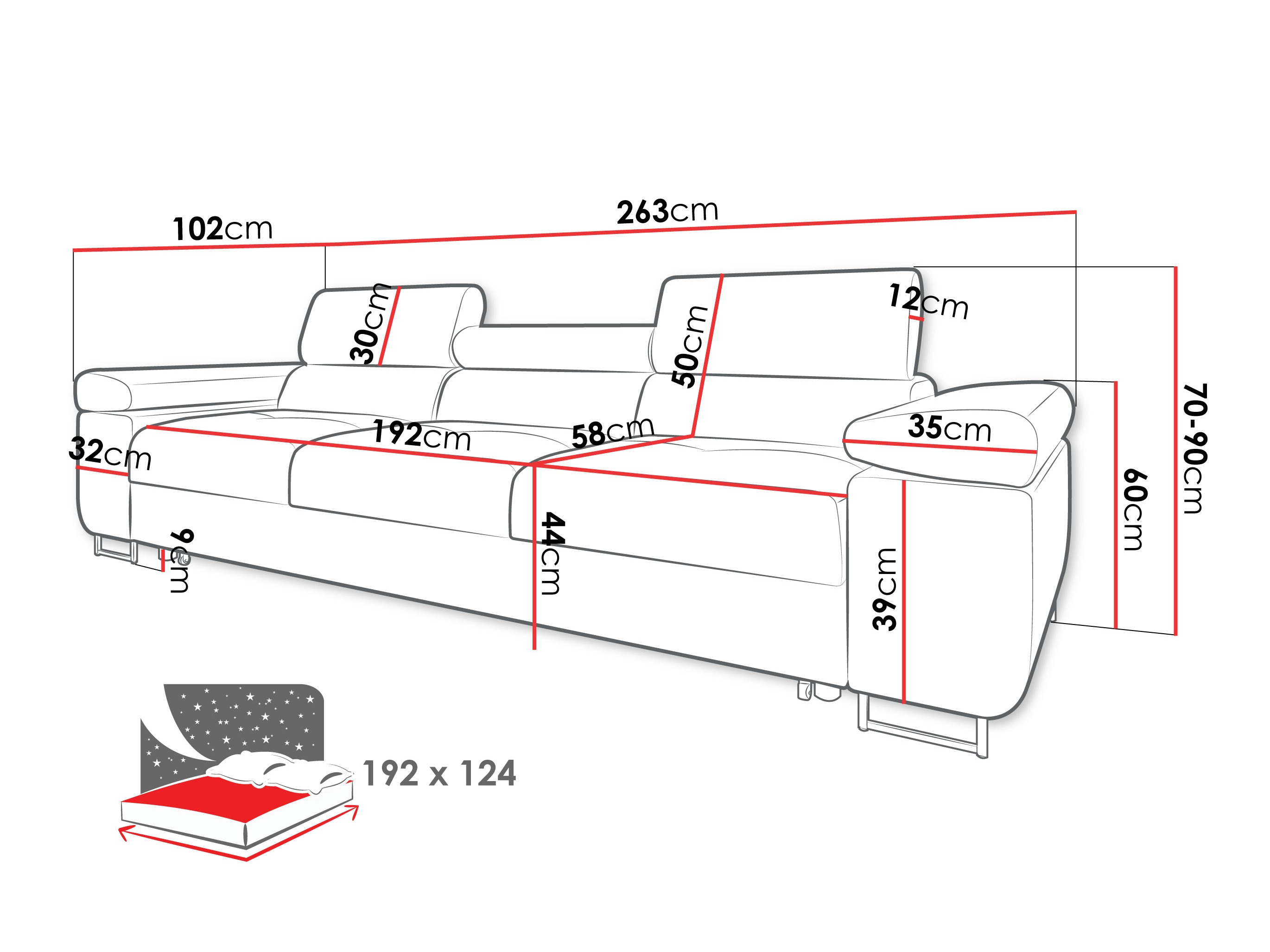 Sofa bed Comfivo Vinetum (Poso 06)