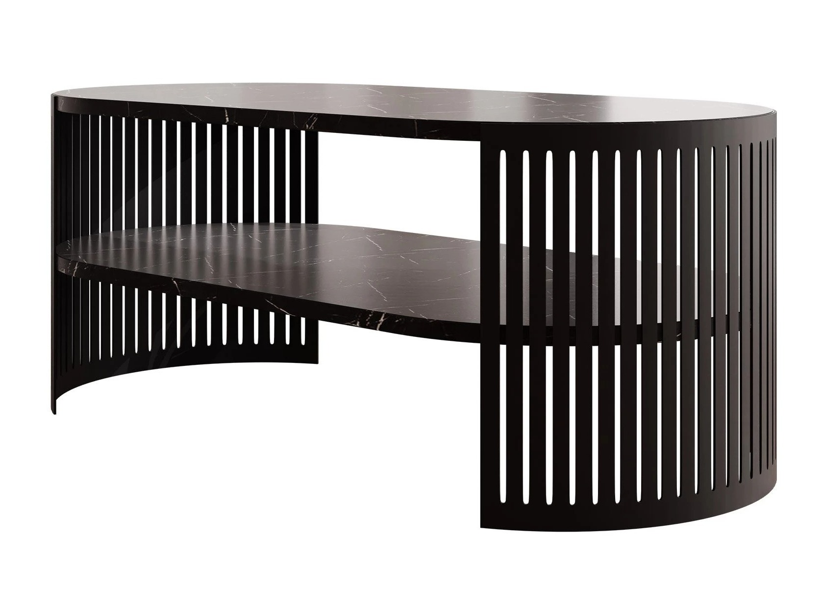 Coffee table Civer III (Black + Black marble)