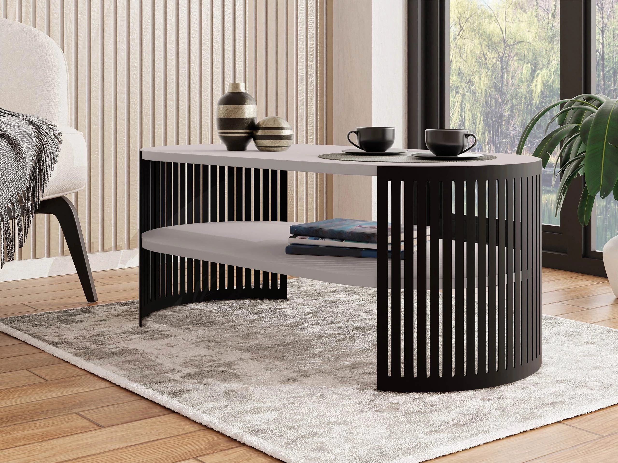 Coffee table Civer III (Black + Cashmere)