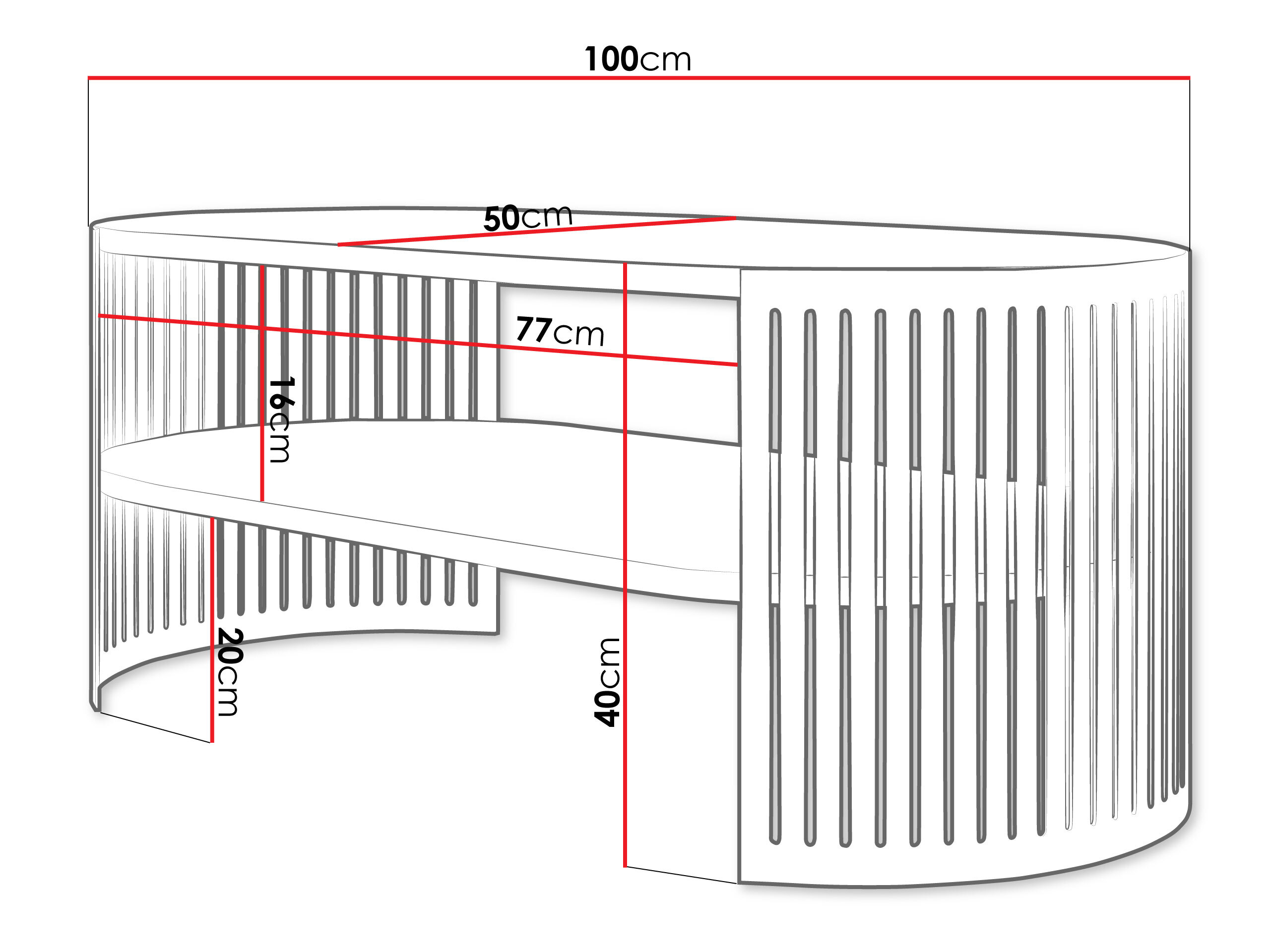 Coffee table Civer III (Black + Cashmere)