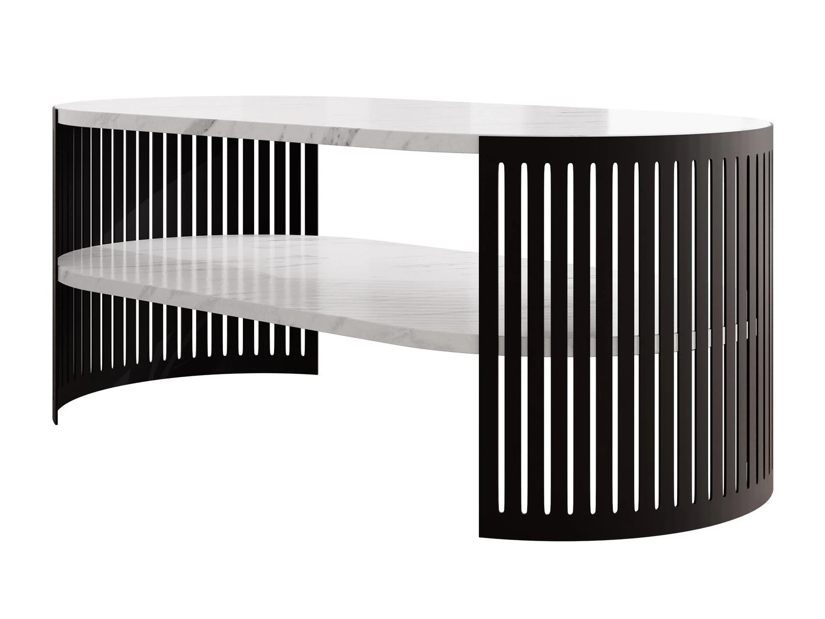 Coffee table Civer III (Black + White marble)