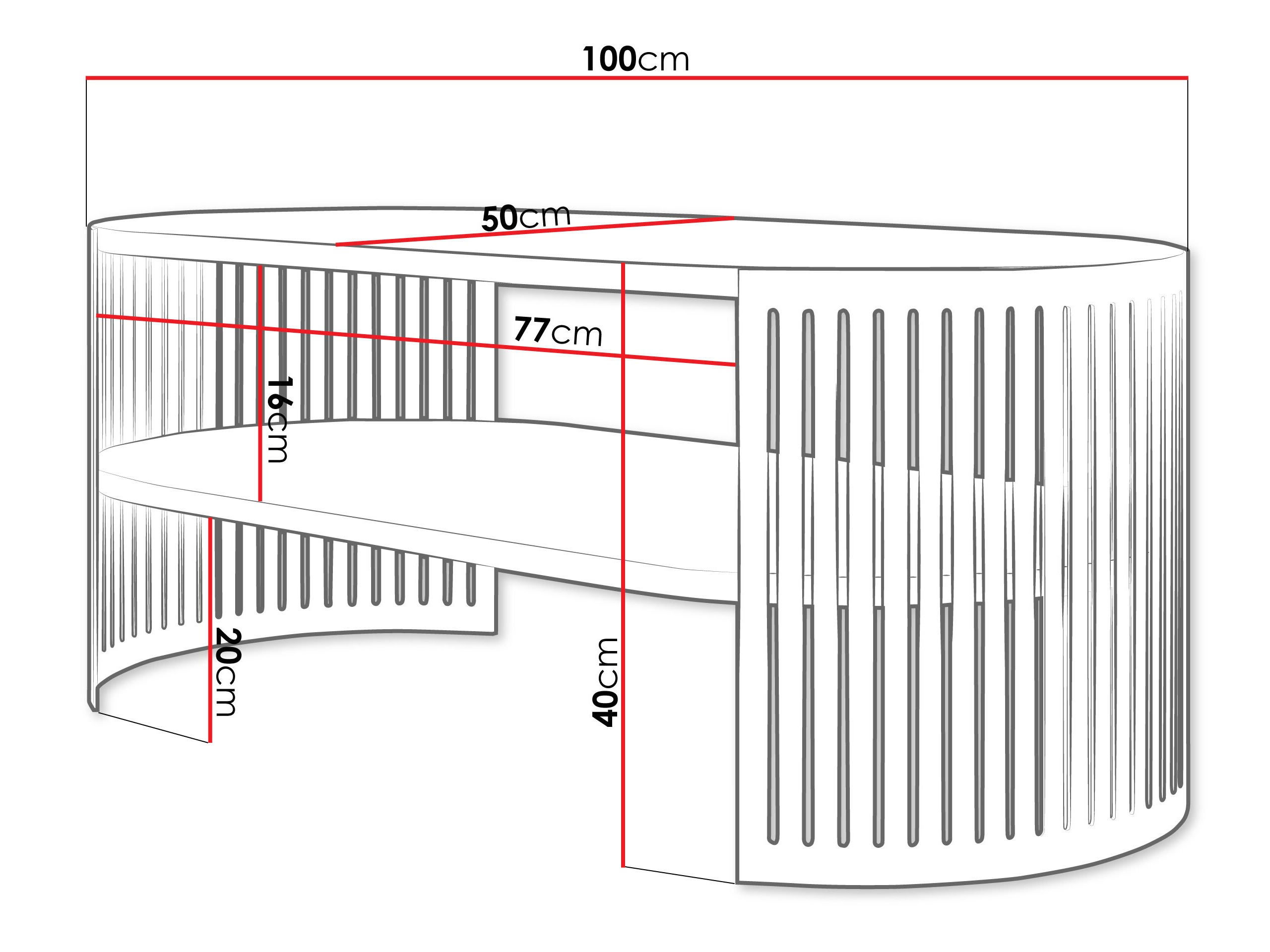 Coffee table Civer III (Black + White)