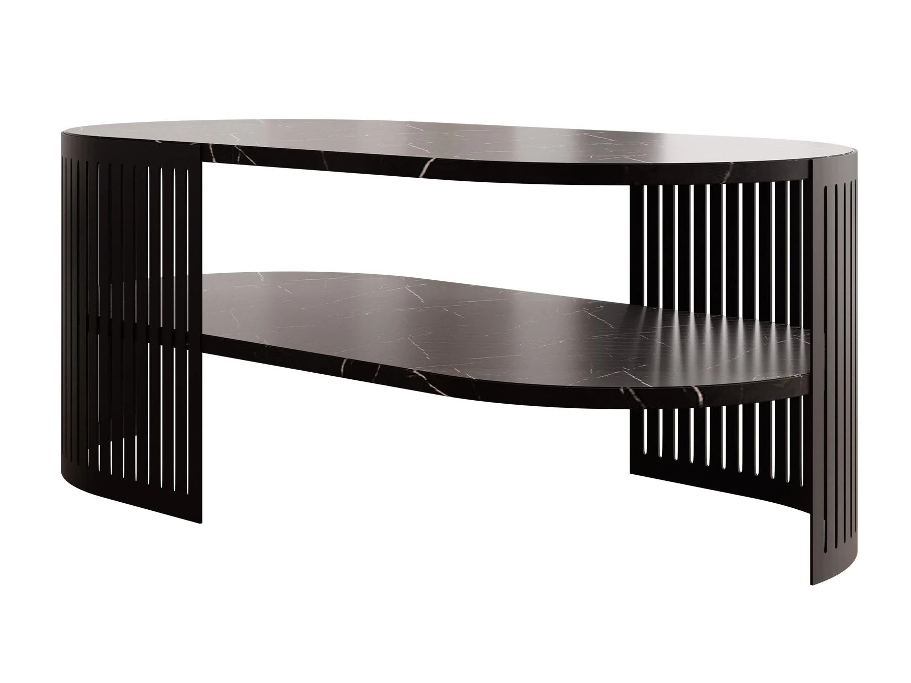 Coffee table Civer VI (Black + Black marble)