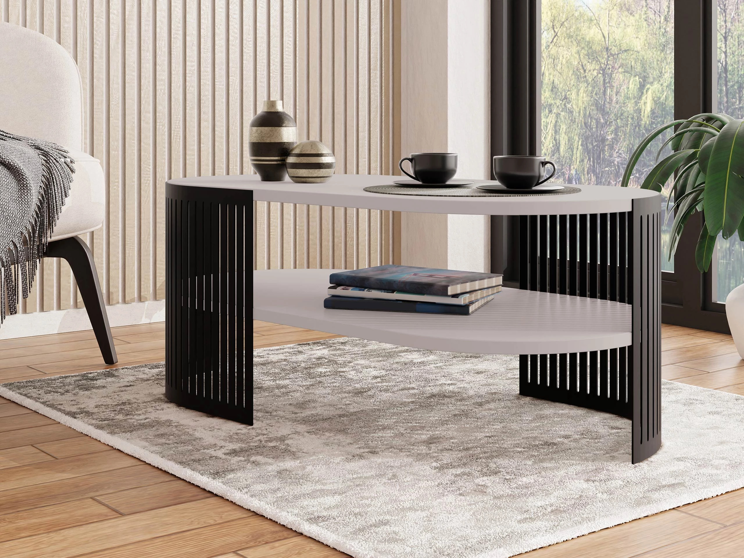 Coffee table Civer VI (Black + Cashmere)